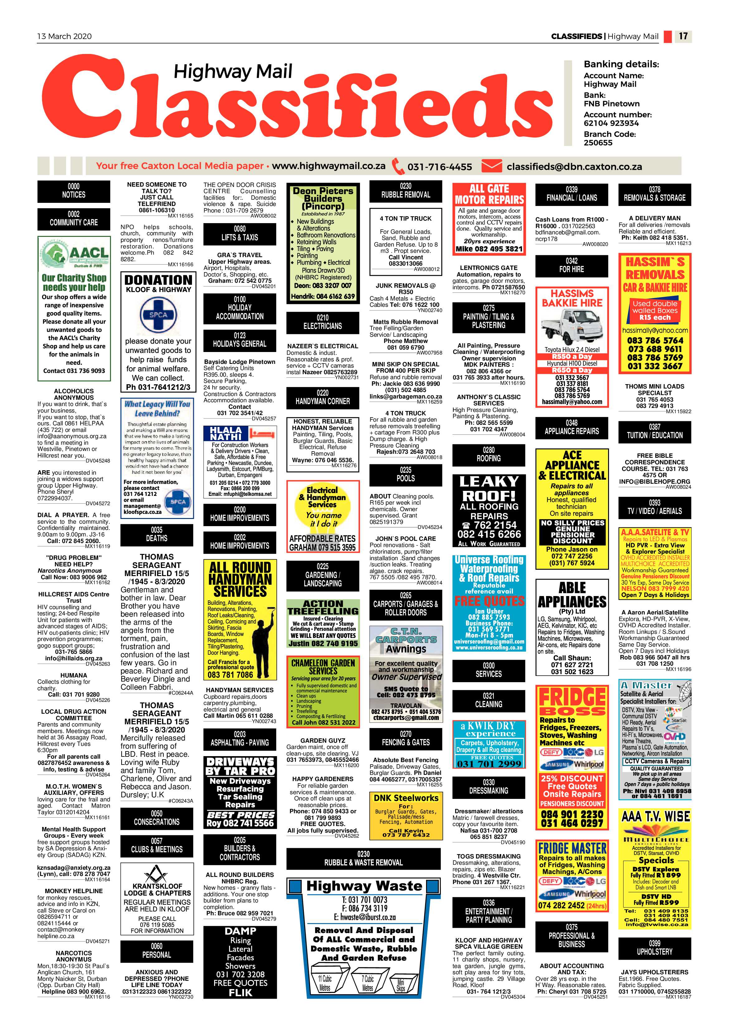Highway Mail 13 March 2020 page 17