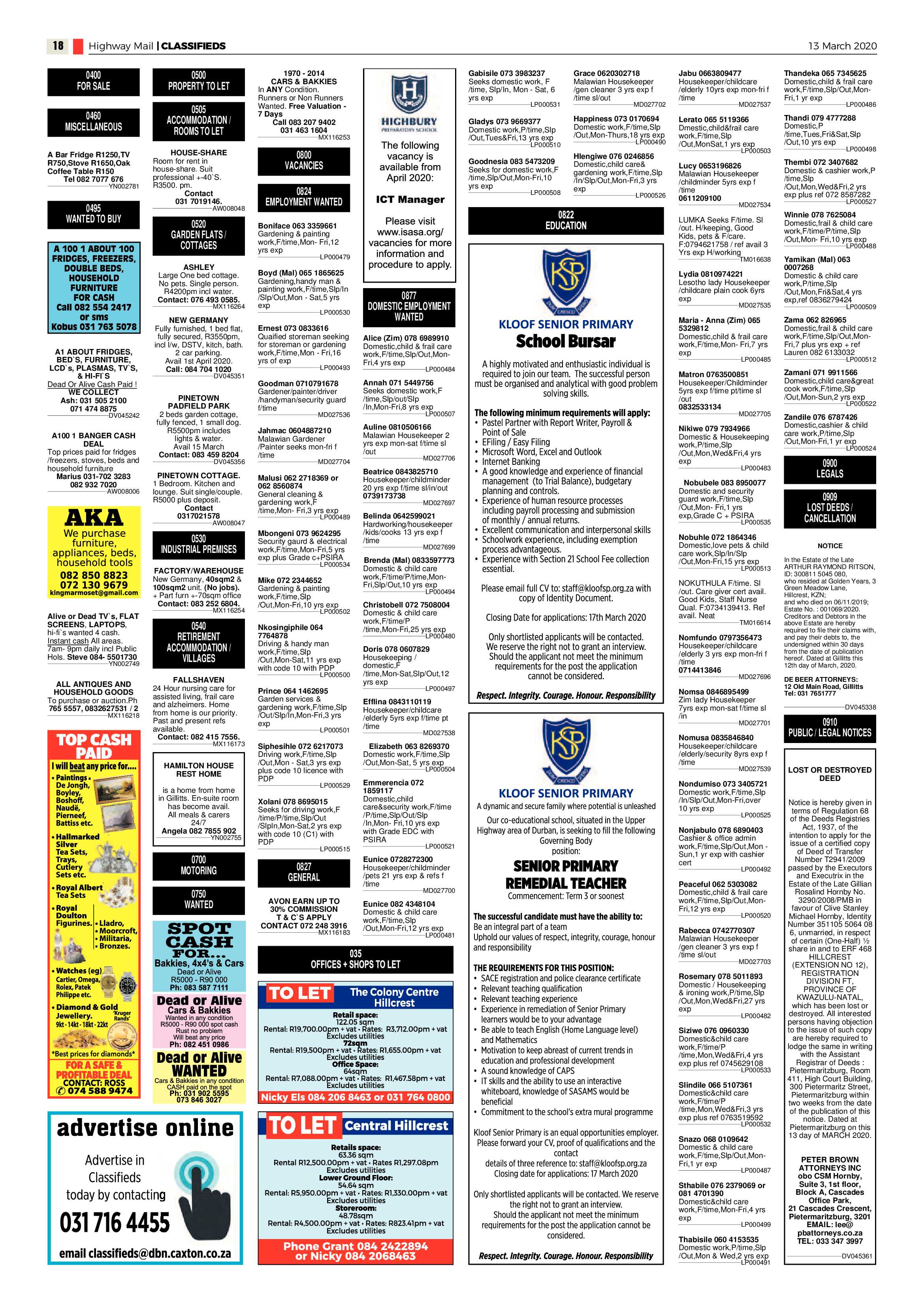 Highway Mail 13 March 2020 page 18