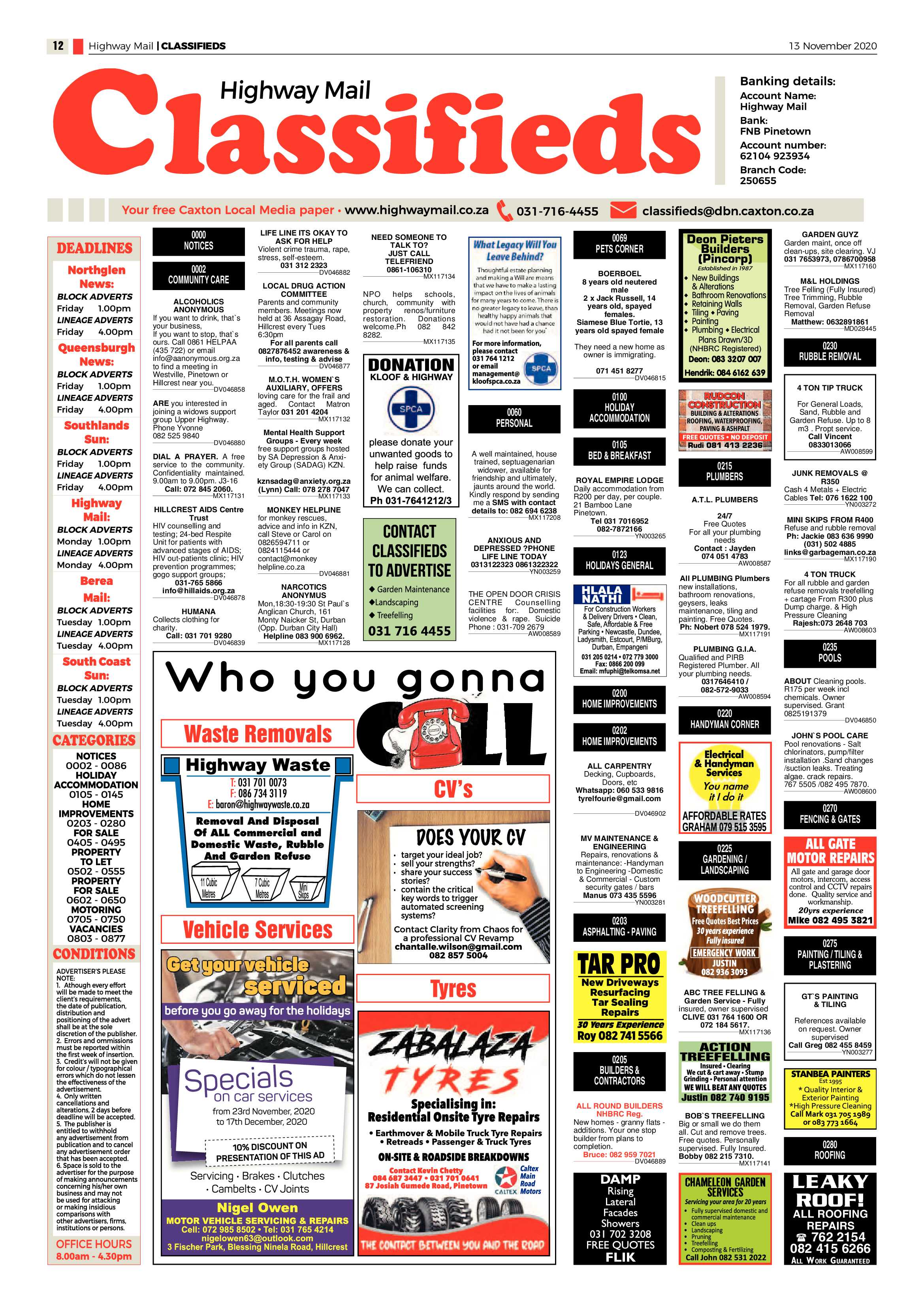 Highway Mail 13 November 2020 page 12