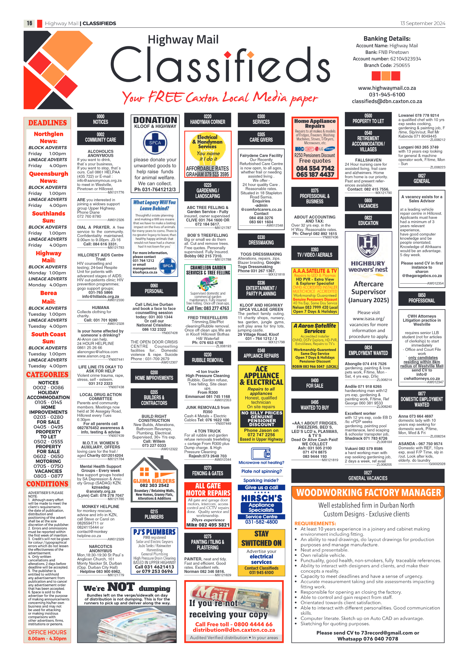 Highway Mail 13 September 2024 page 16