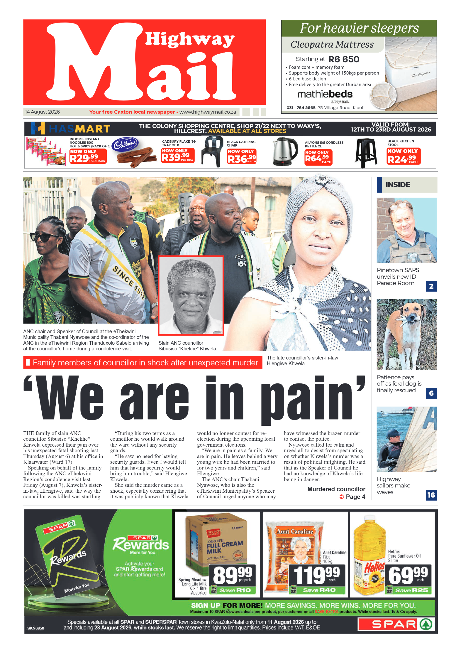 Highway Mail 14 August 2026 page 1