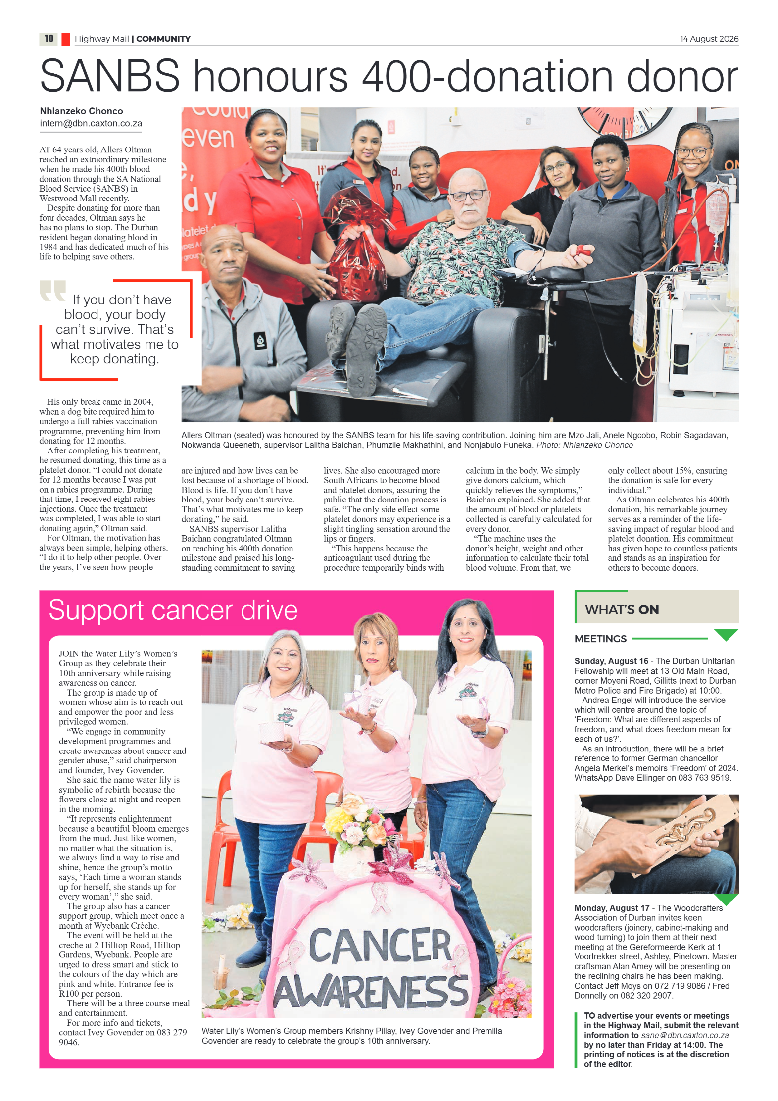 Highway Mail 14 August 2026 page 10
