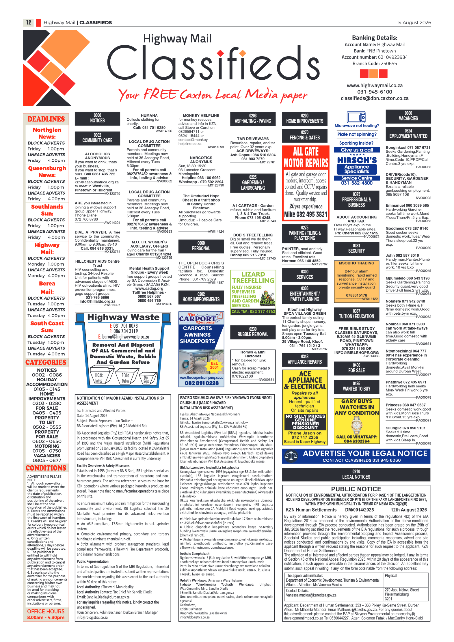 Highway Mail 14 August 2026 page 12