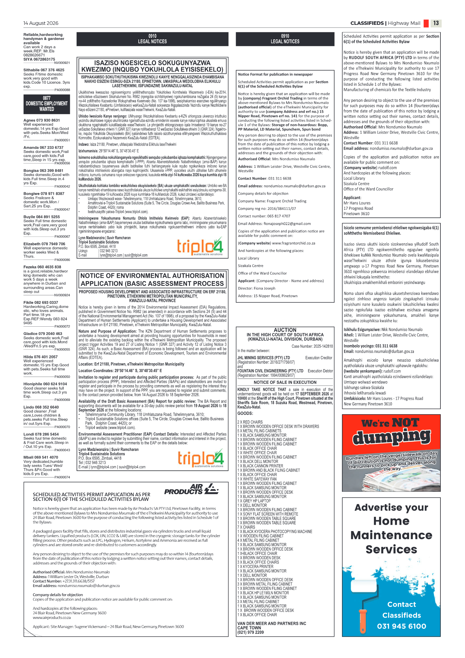 Highway Mail 14 August 2026 page 13