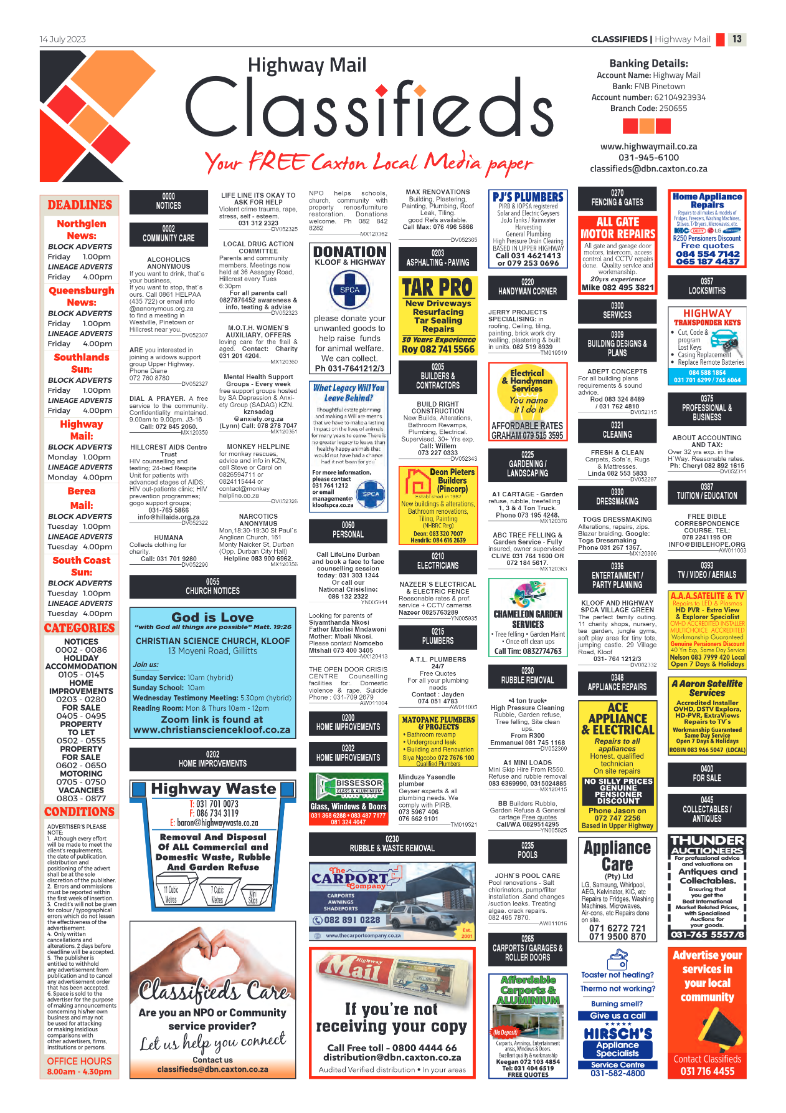 Highway Mail 14 July 2023 page 13