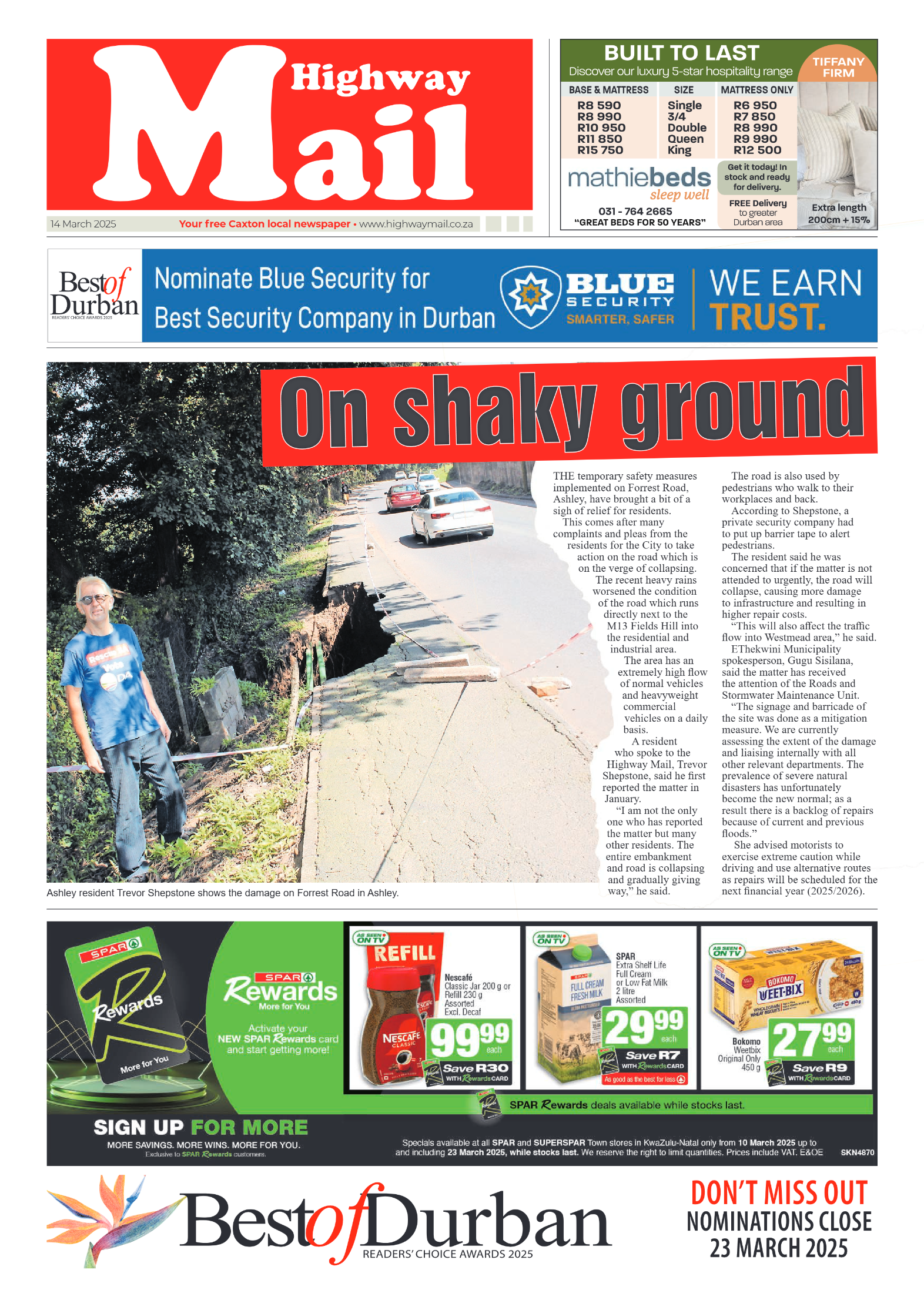 Highway Mail 14 March 2025 page 1