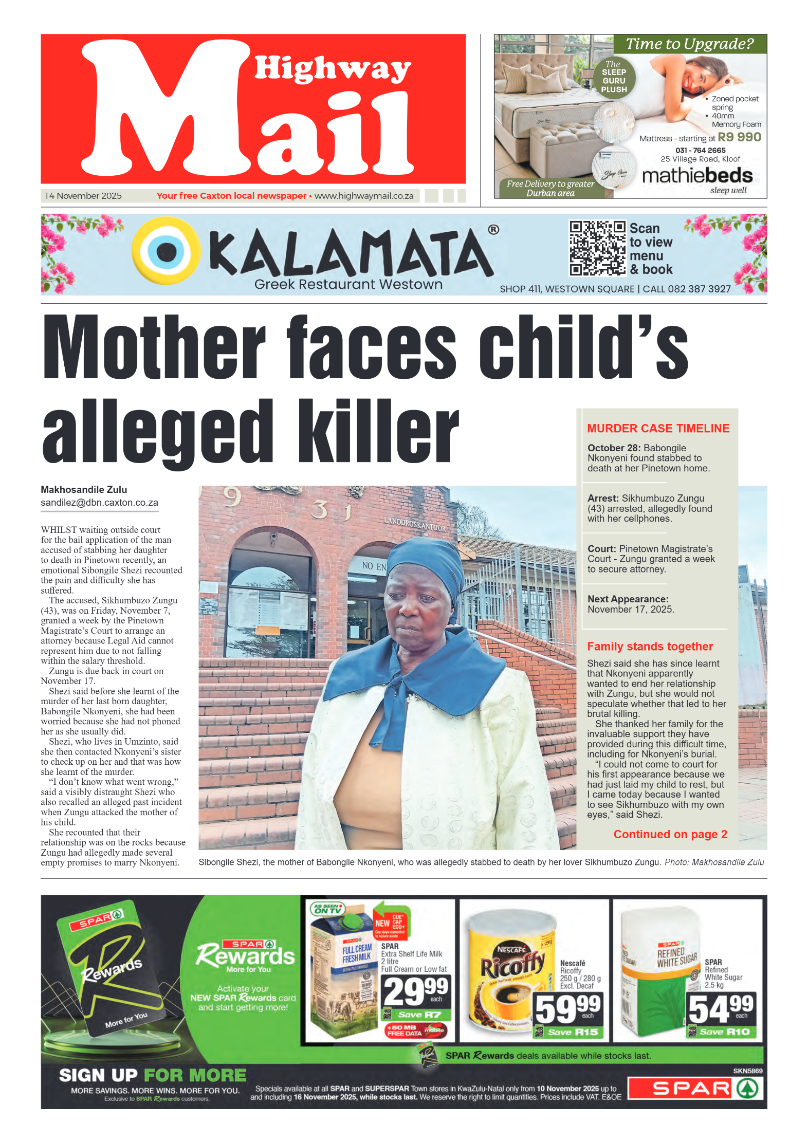 Highway Mail 14 November 2025 page 1