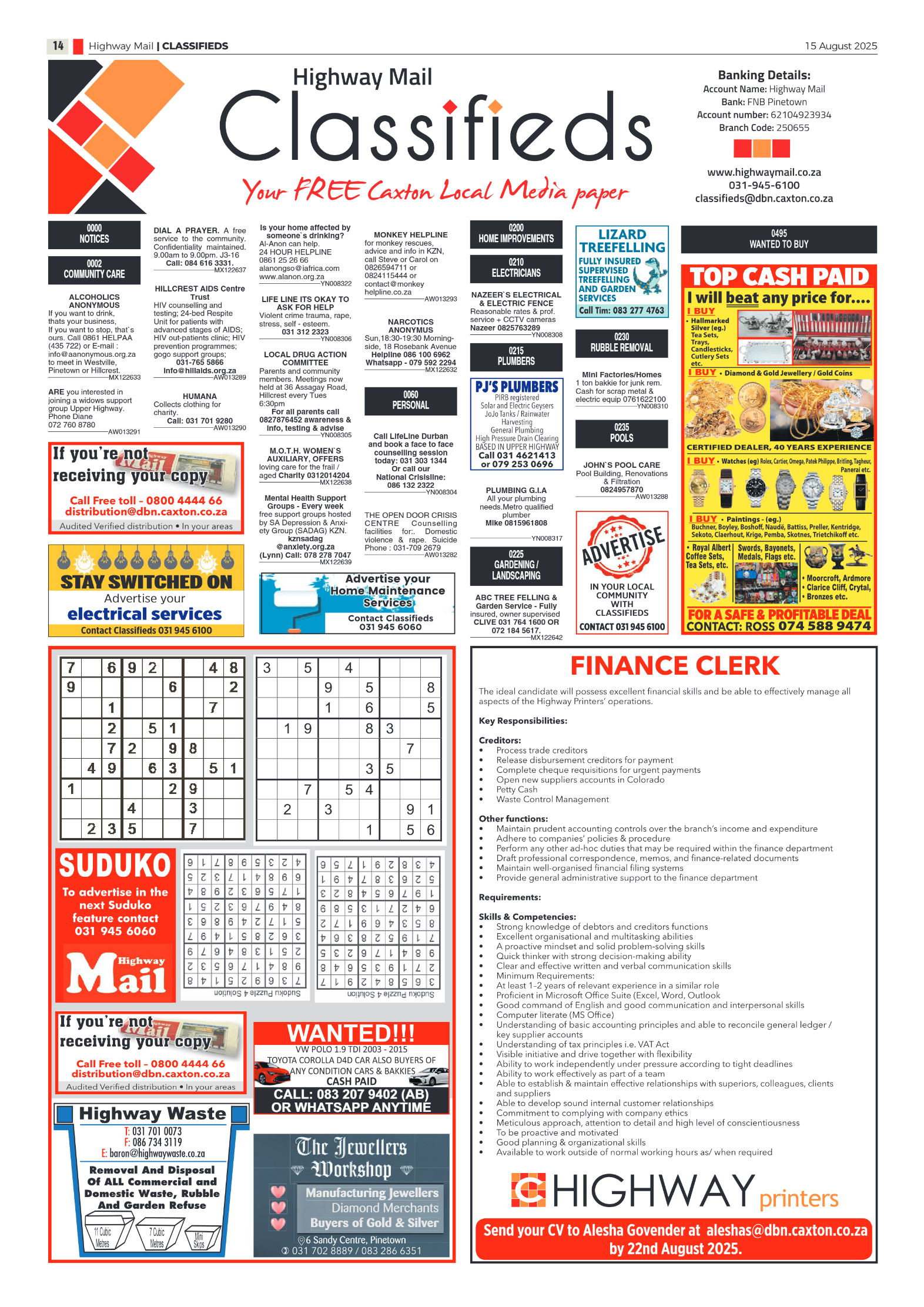 Highway Mail 15 August 2025 page 14