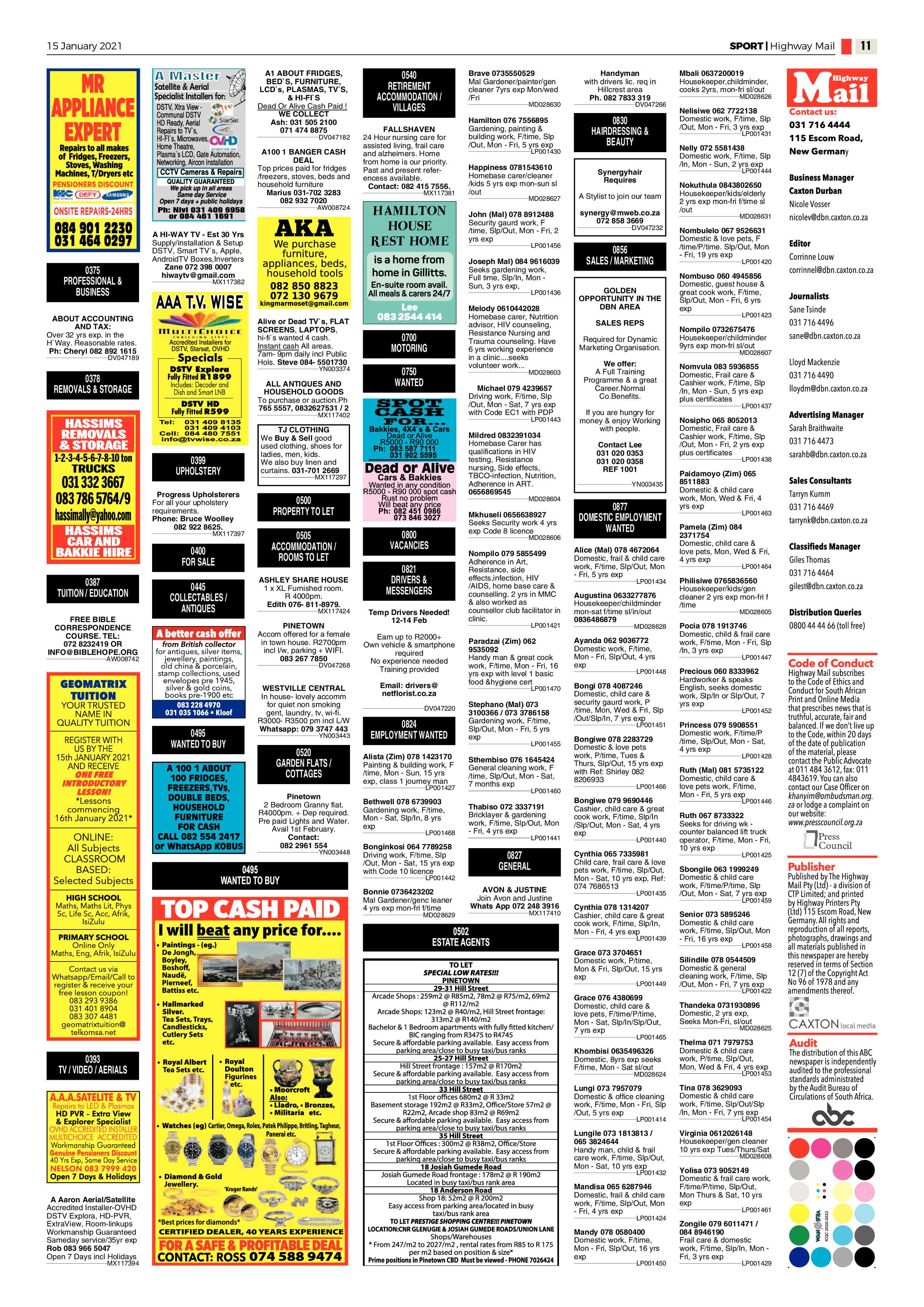 Highway Mail 15 January 2021 page 11