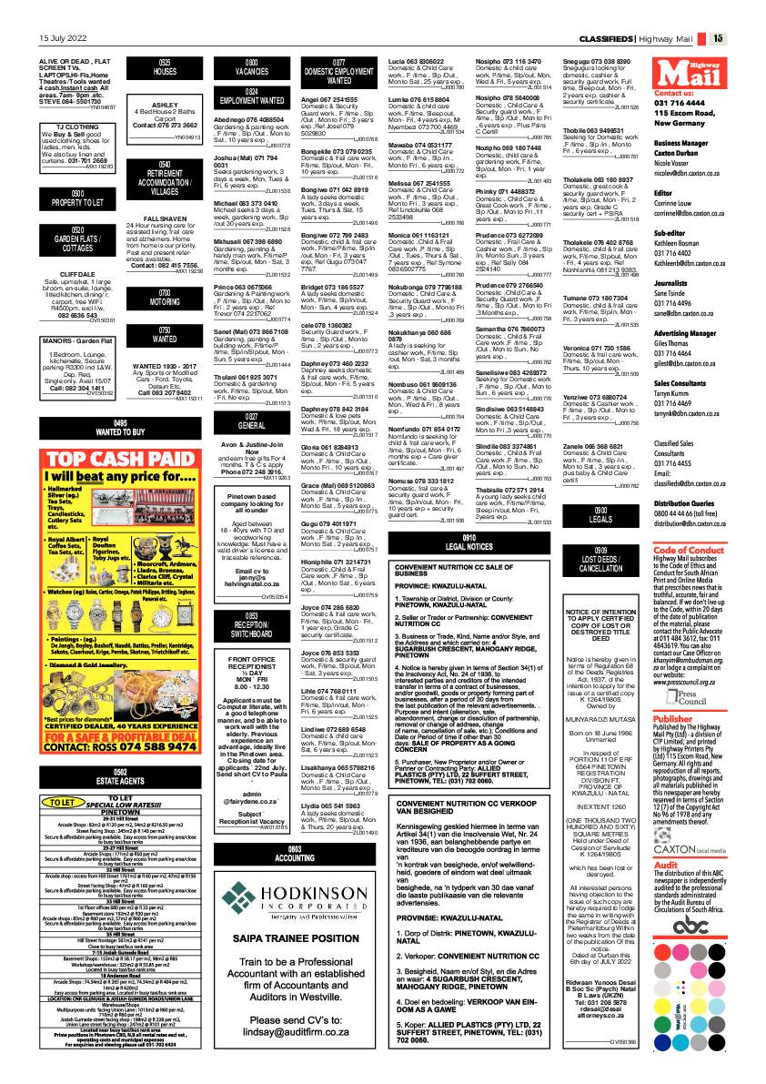 Highway Mail 15 July 2022 page 15