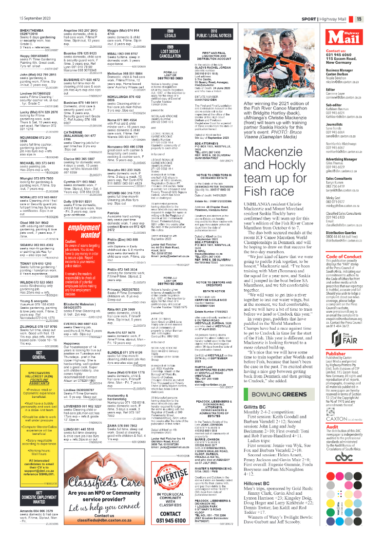 Highway Mail 15 September 2023 page 15