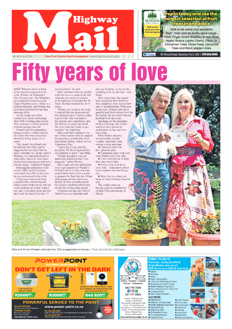 Highway Mail 16 February 2024 page 1