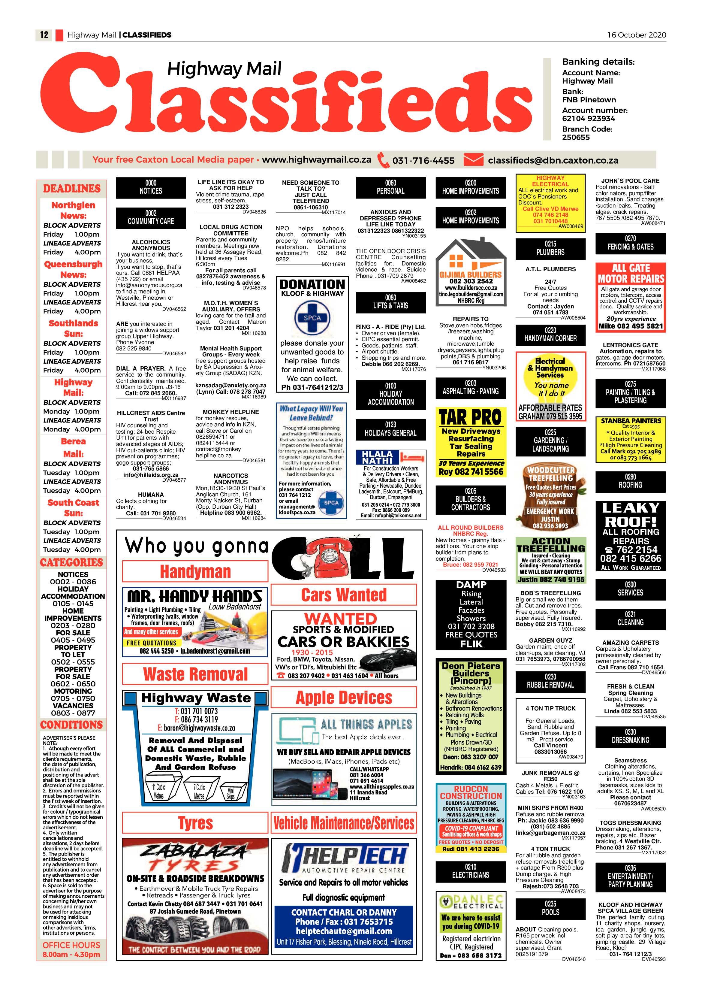 Highway Mail 16 October 2020 page 12
