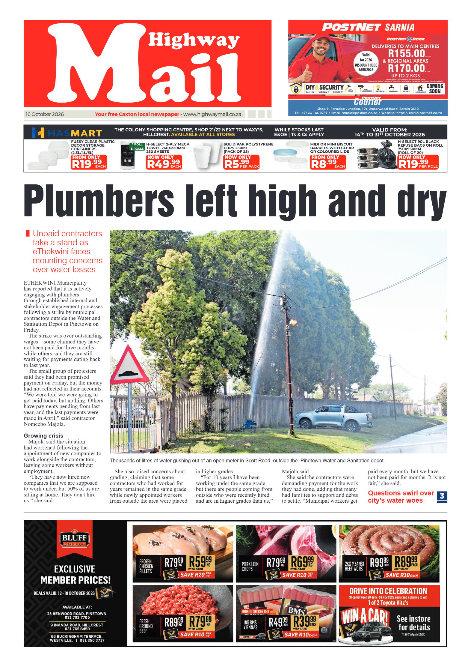Highway Mail 16 October 2026 page 1