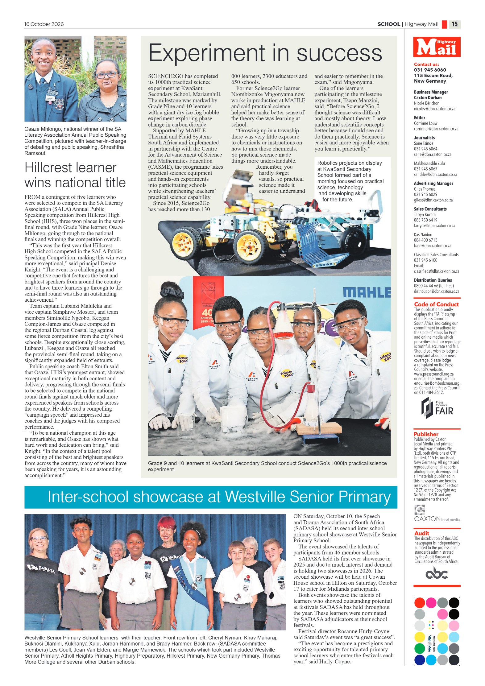 Highway Mail 16 October 2026 page 15