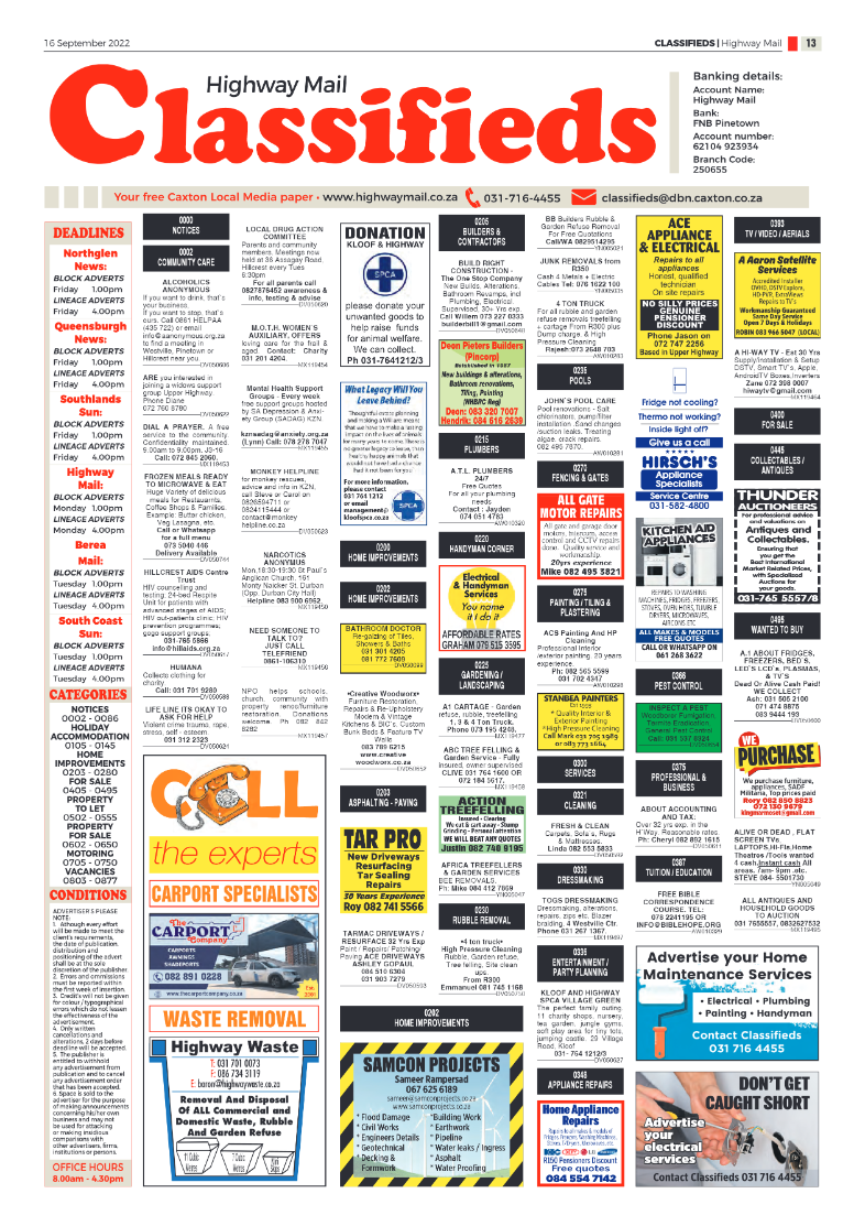 Highway Mail 16 September 2022 page 13