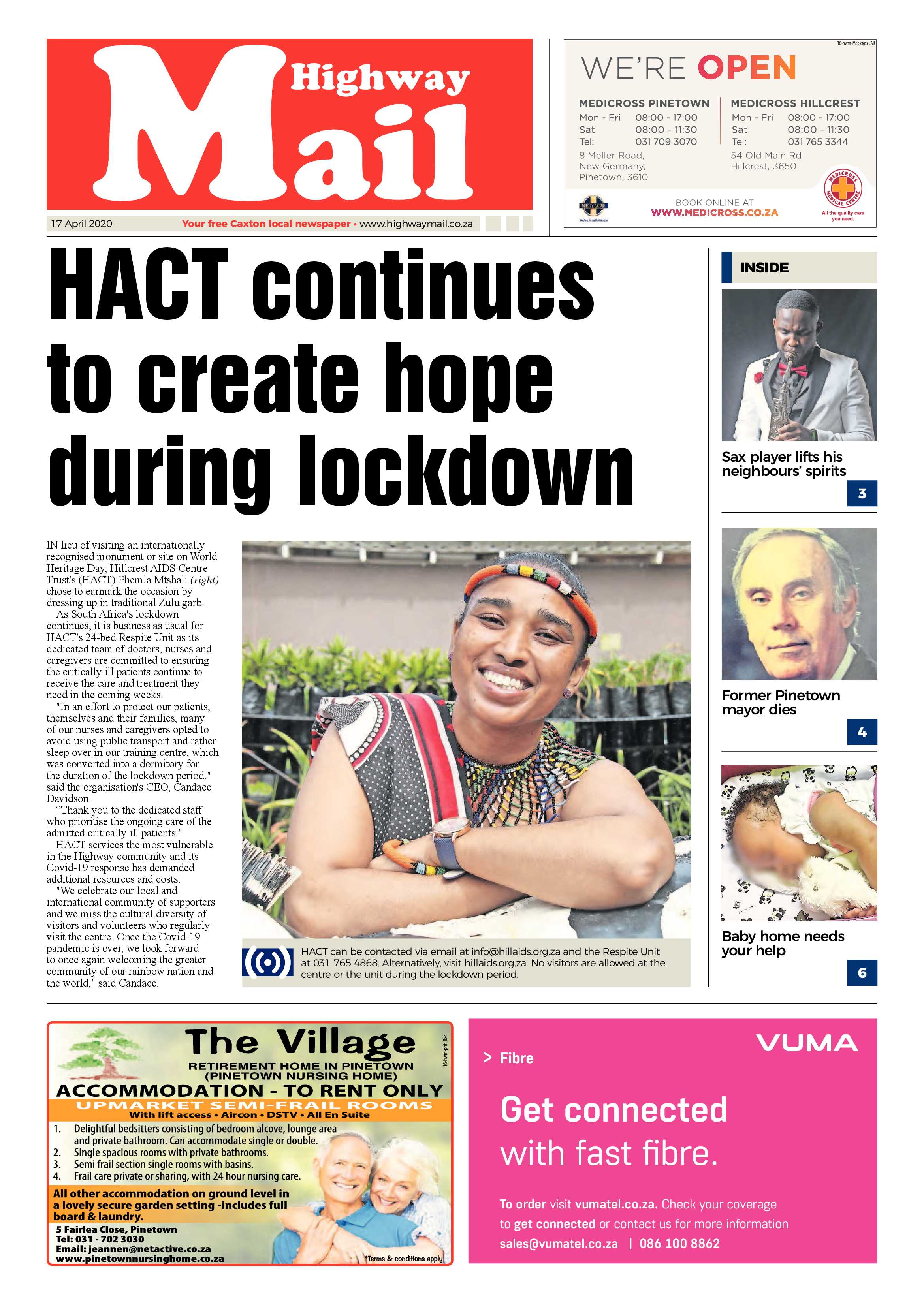 Highway Mail 17 April 2020 page 1