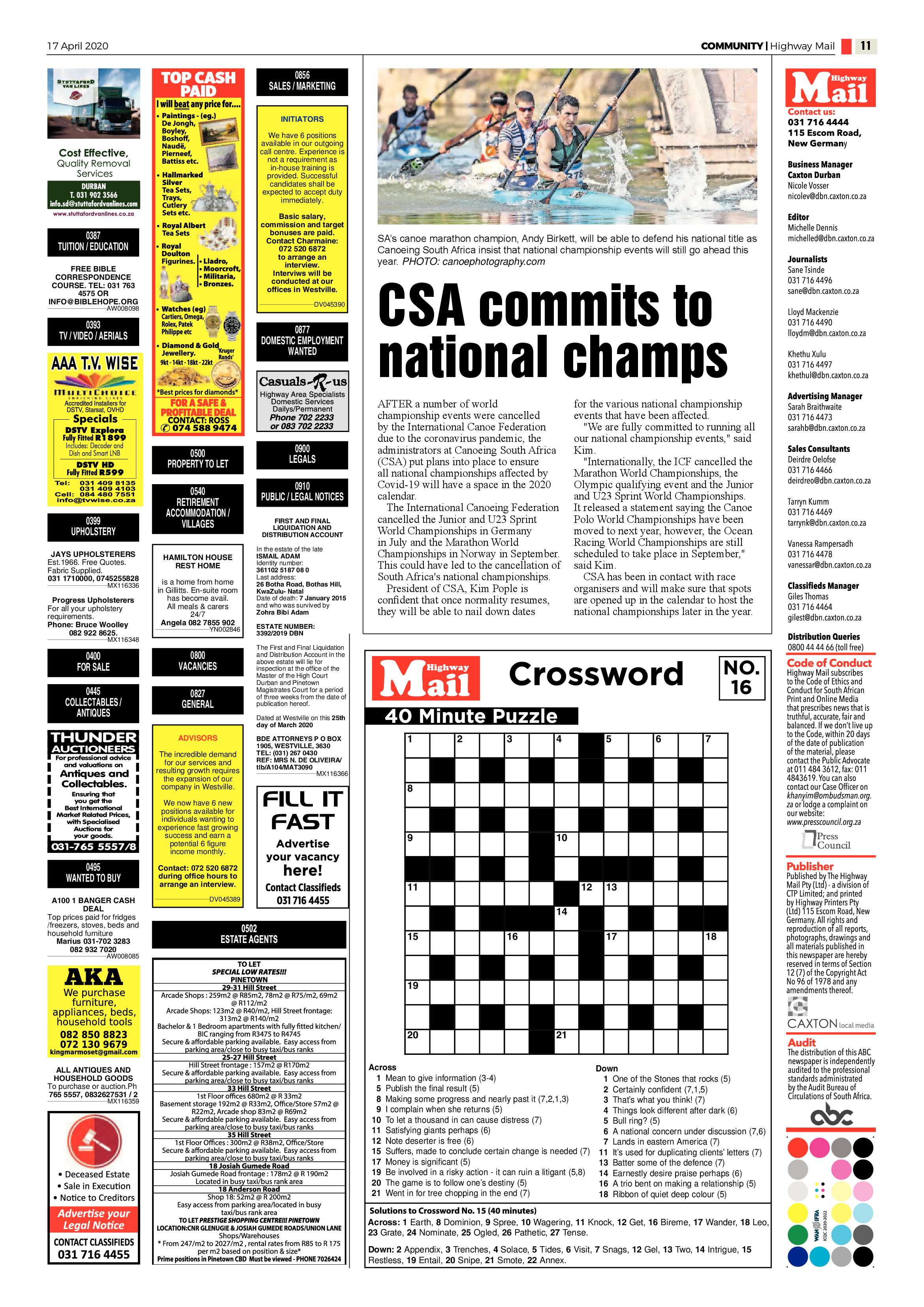 Highway Mail 17 April 2020 page 11