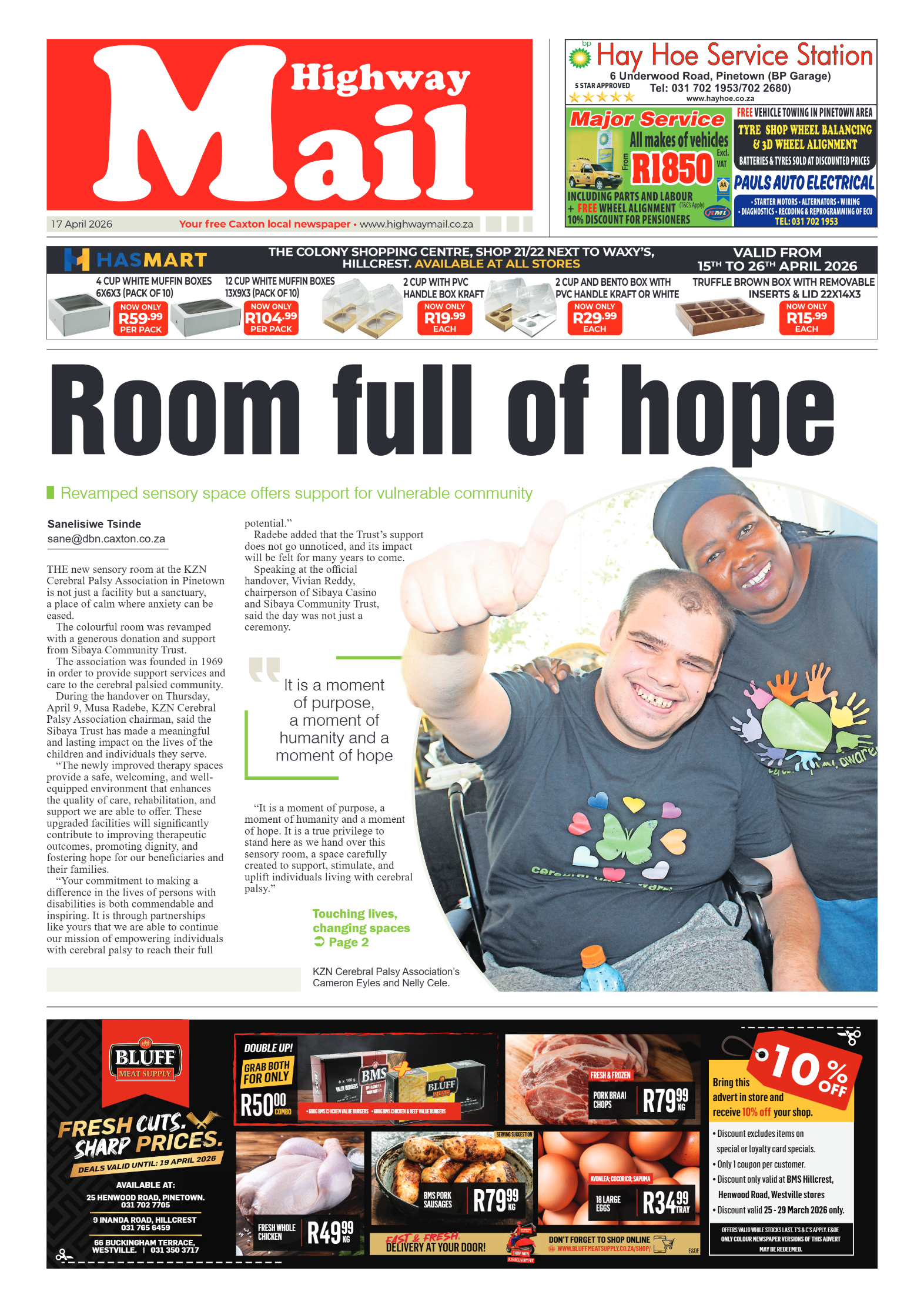 Highway Mail 17 April 2026 page 1