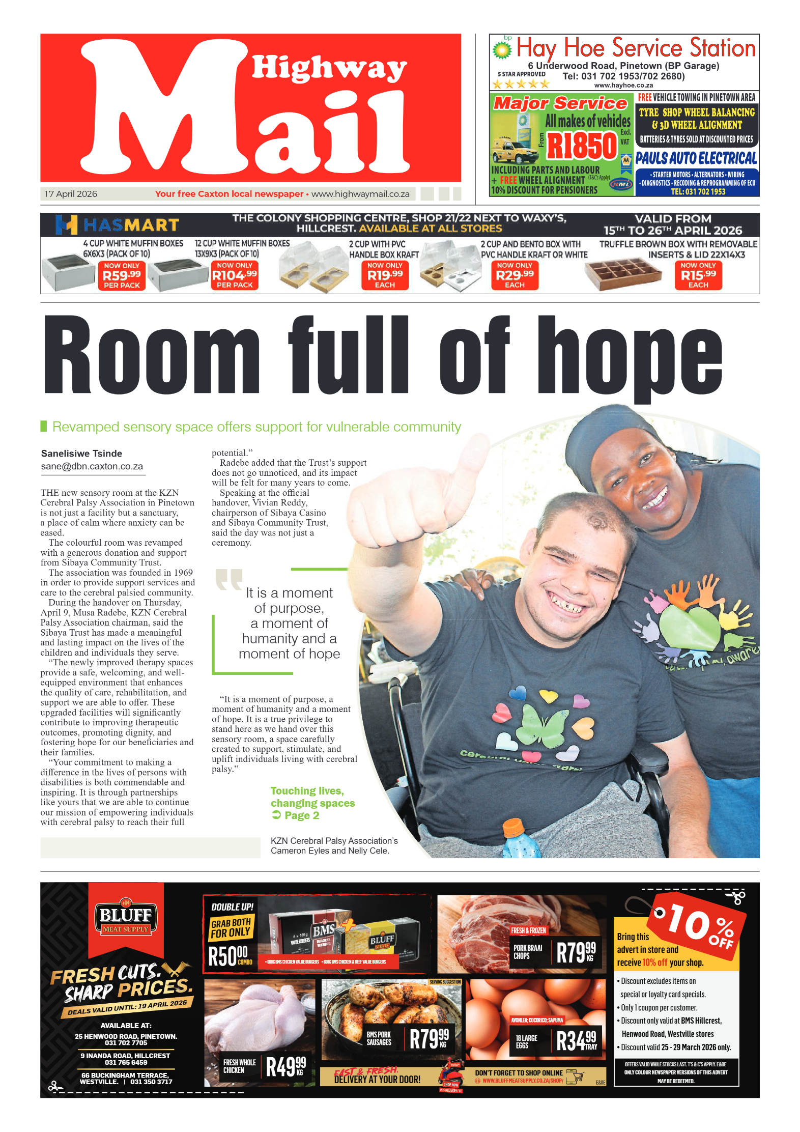 Highway Mail 17 April 2026 page 1