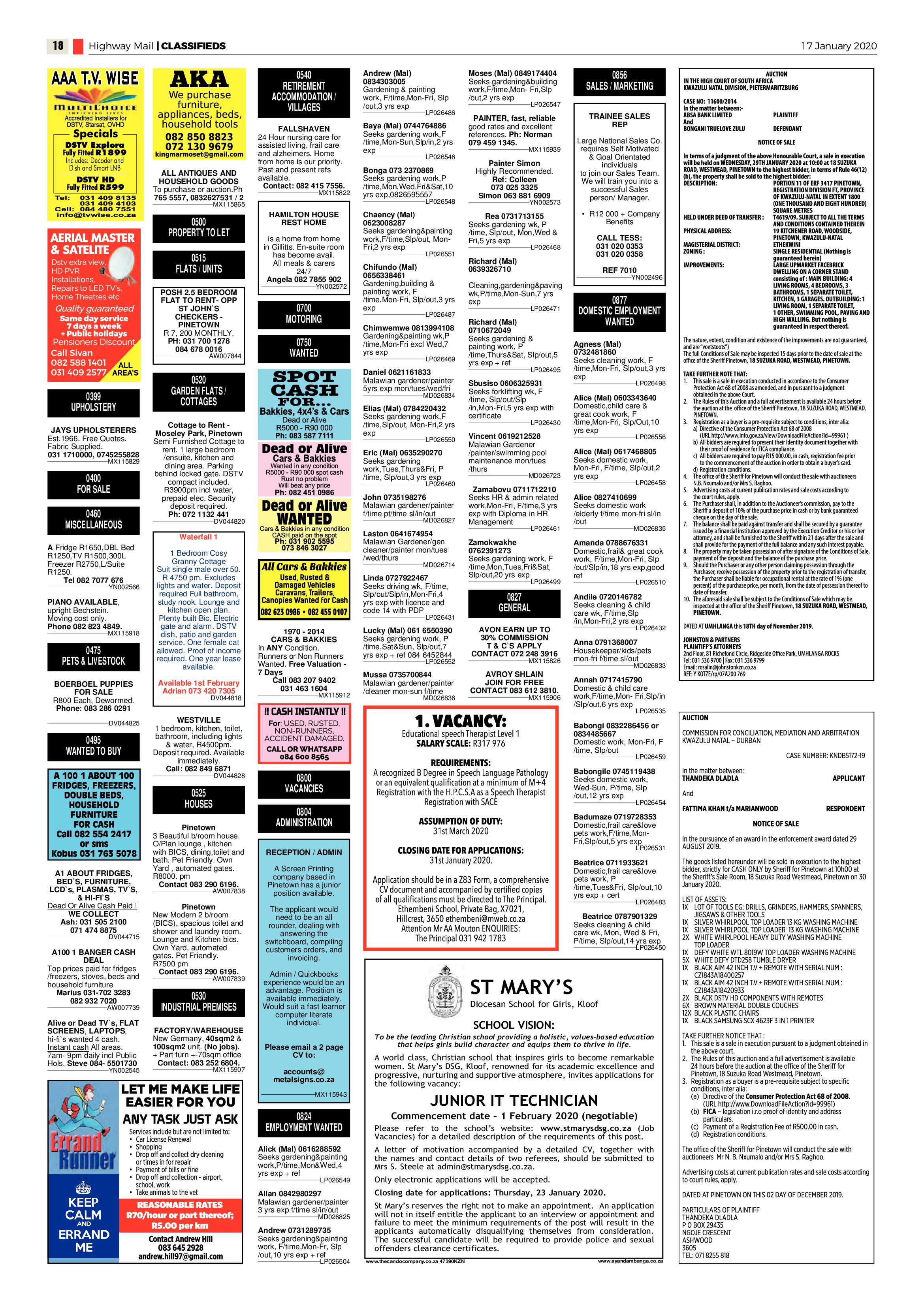 Highway Mail 17 January 2020 page 18
