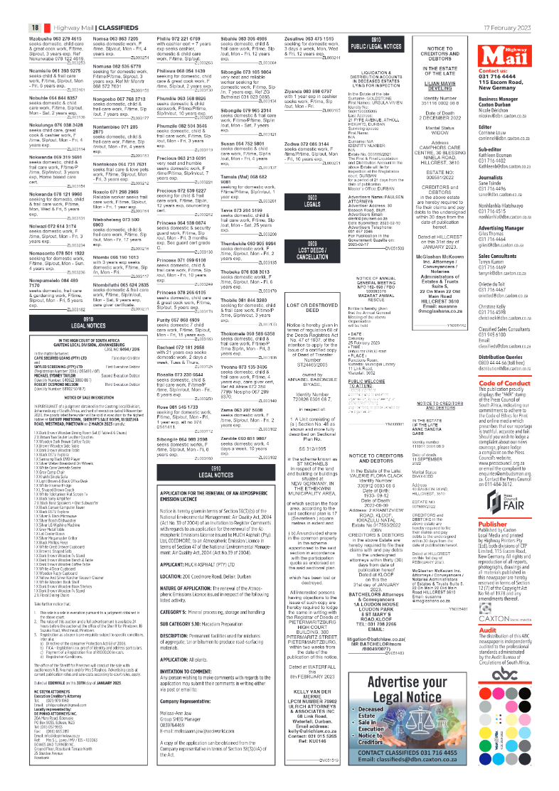 Highway Mail 17 February 2023 page 18
