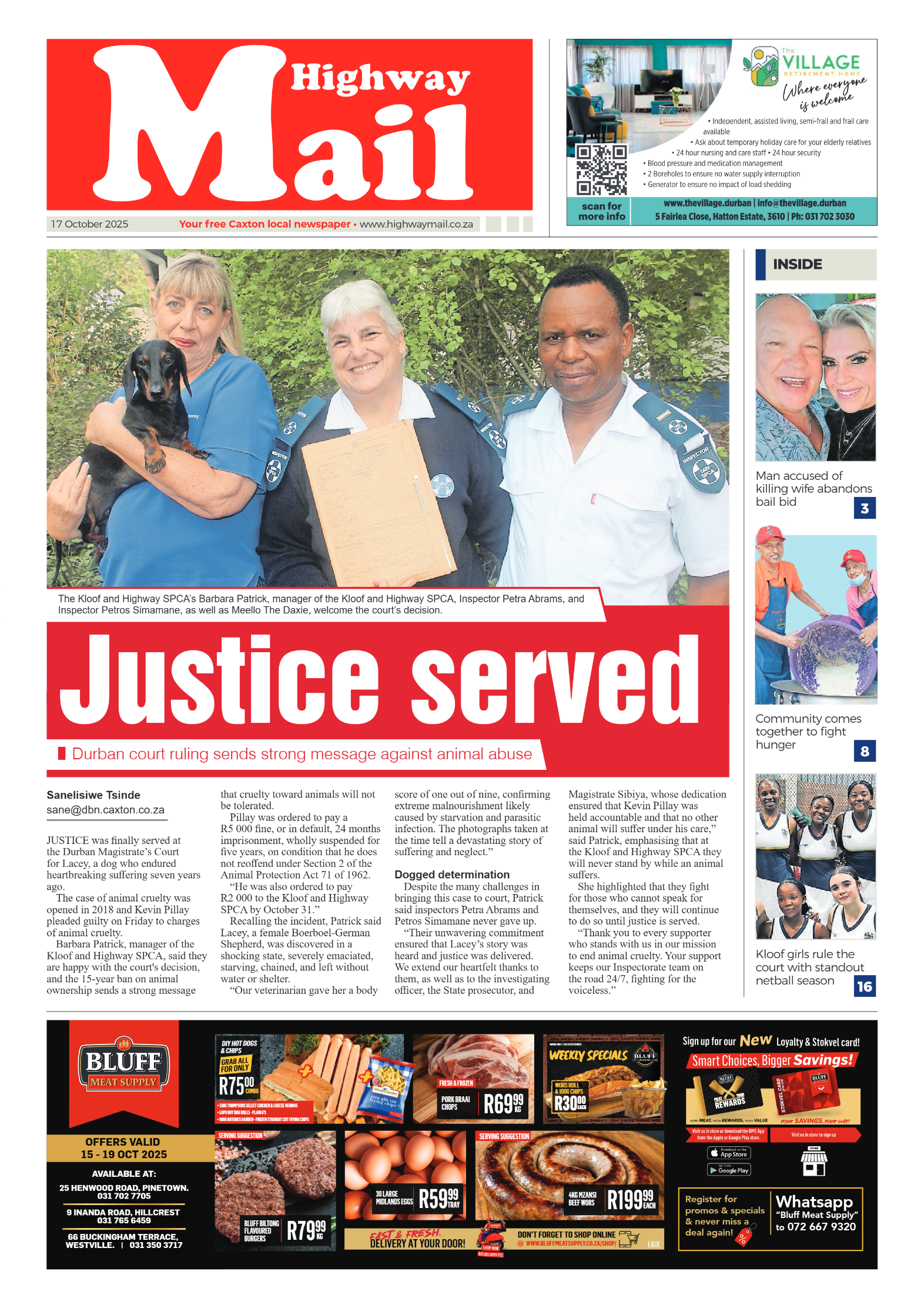 Highway Mail 17 October 2025 page 1