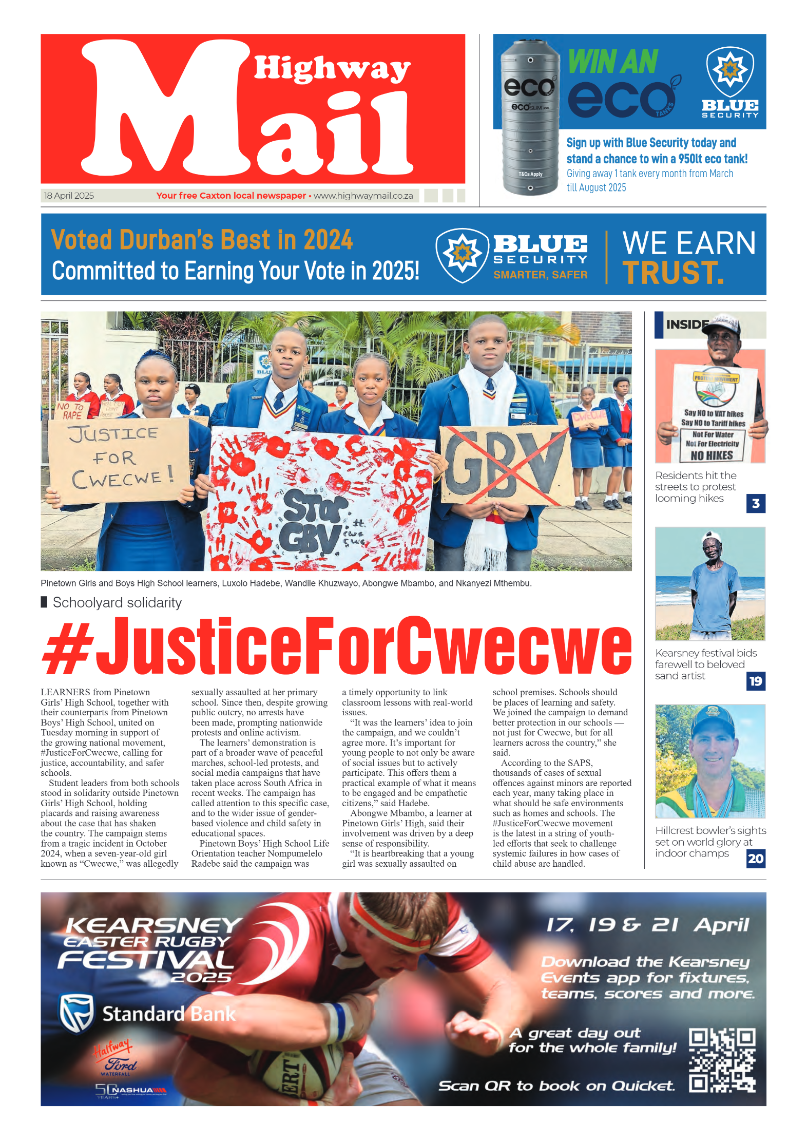 Highway Mail 18 April 2025 page 1