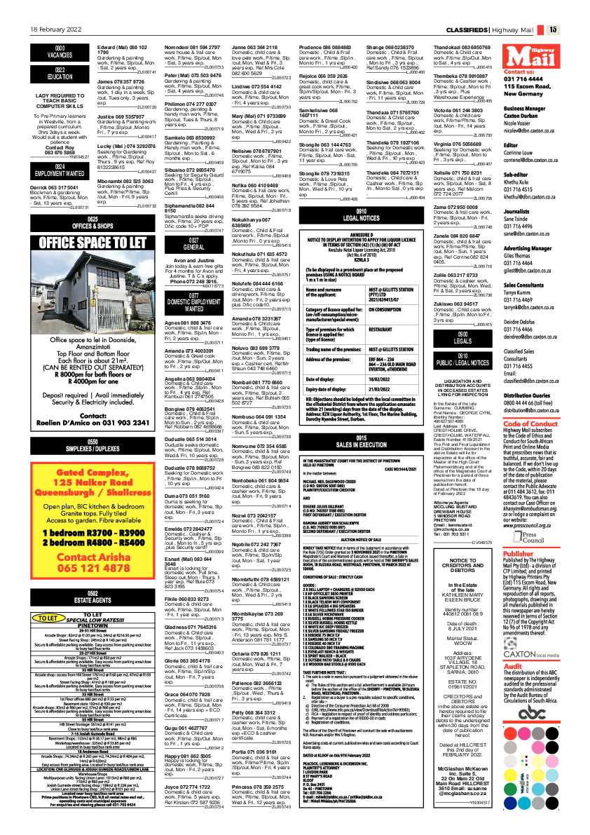 Highway Mail 18 February 2022 page 15