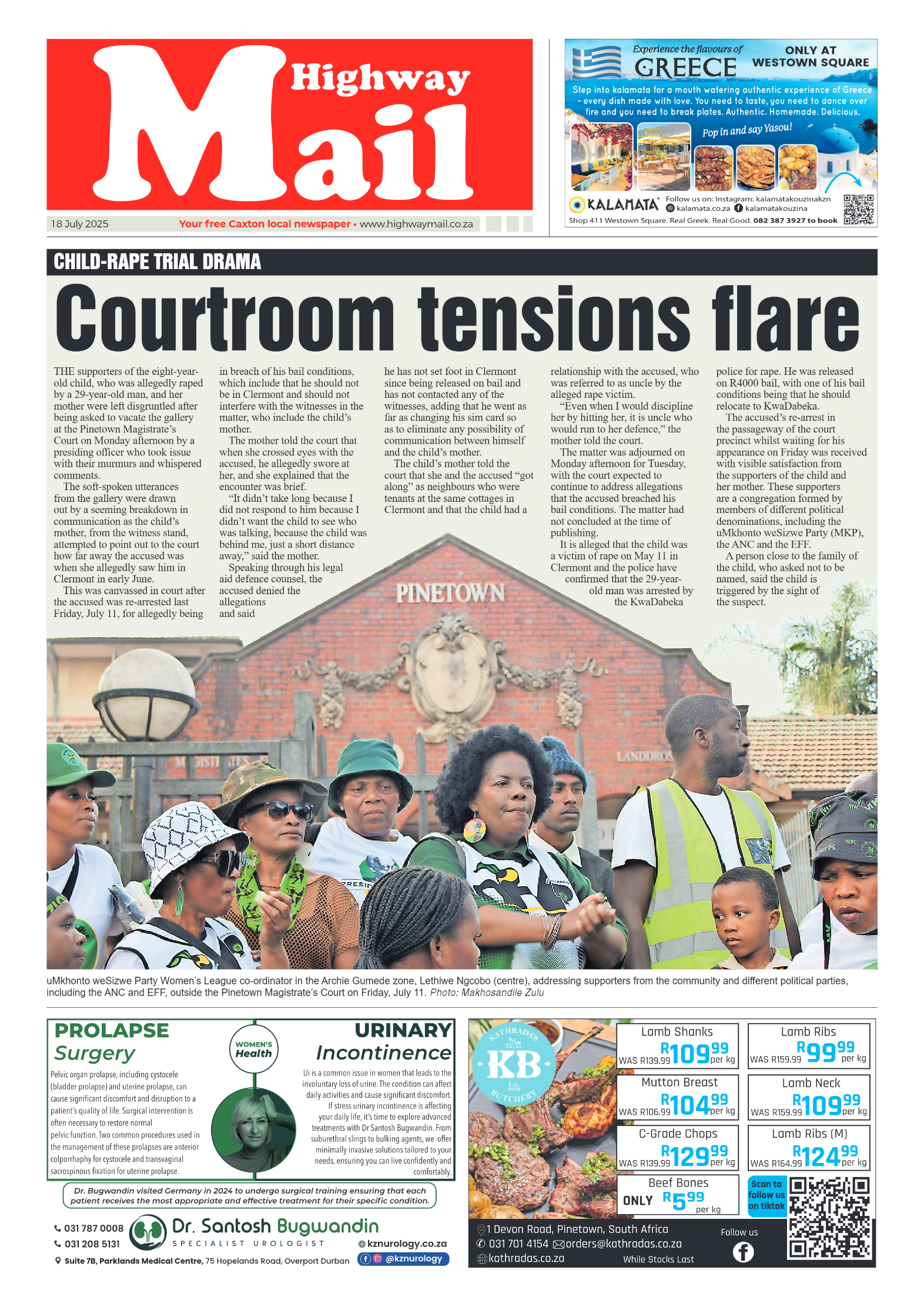 Highway Mail 18 July 2025 page 1