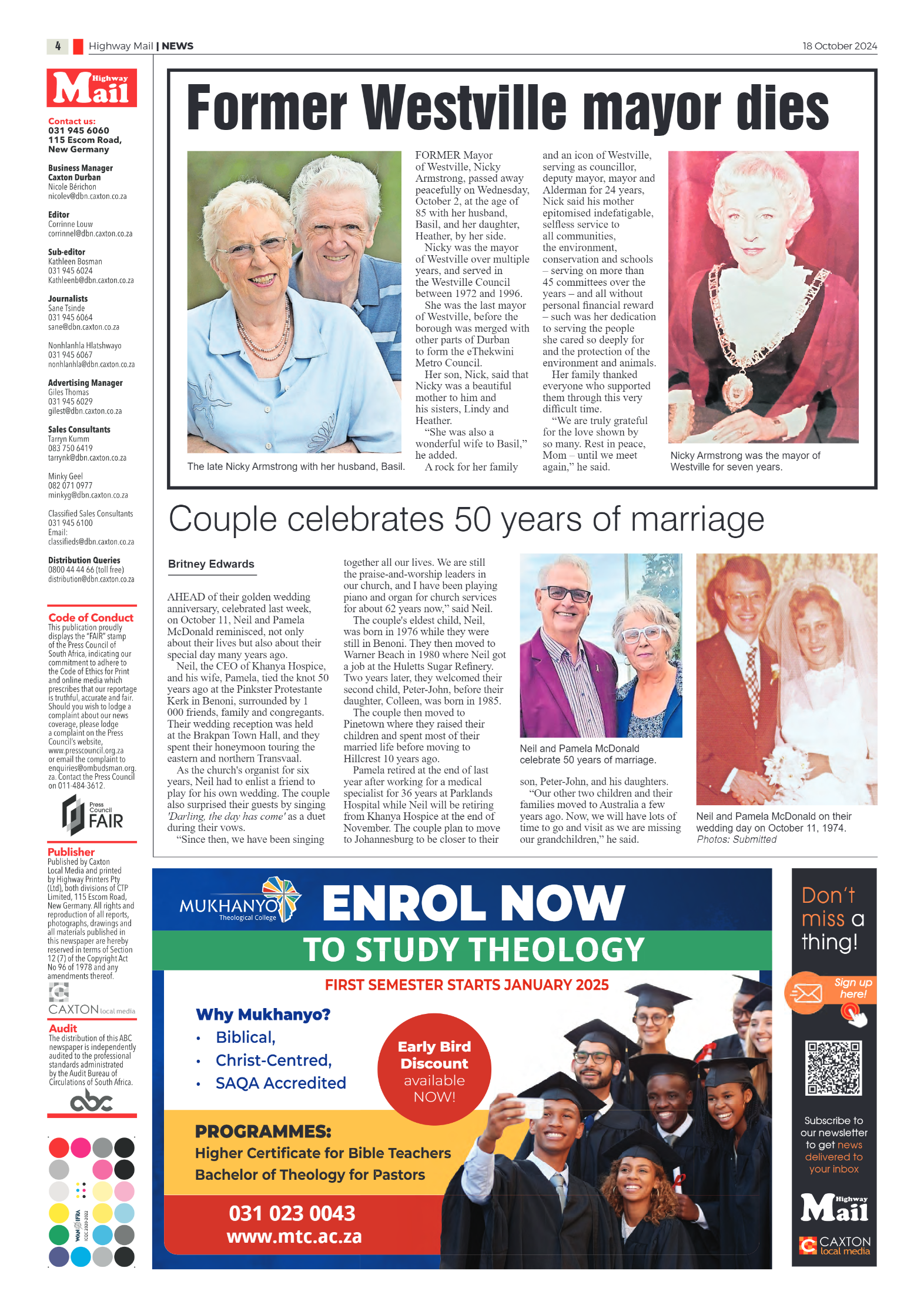 Highway Mail 18 October 2024 page 4