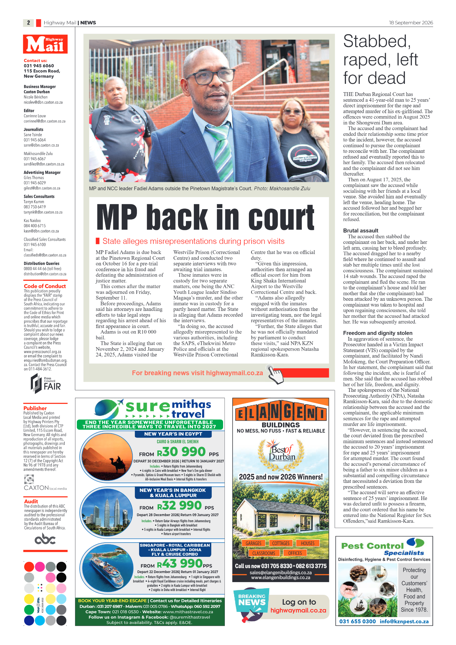 Highway Mail 18 September 2026 page 2