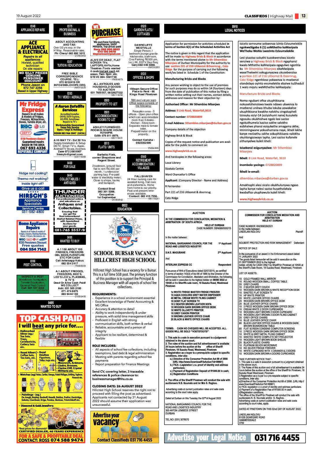 Highway Mail 19 August 2022 page 13
