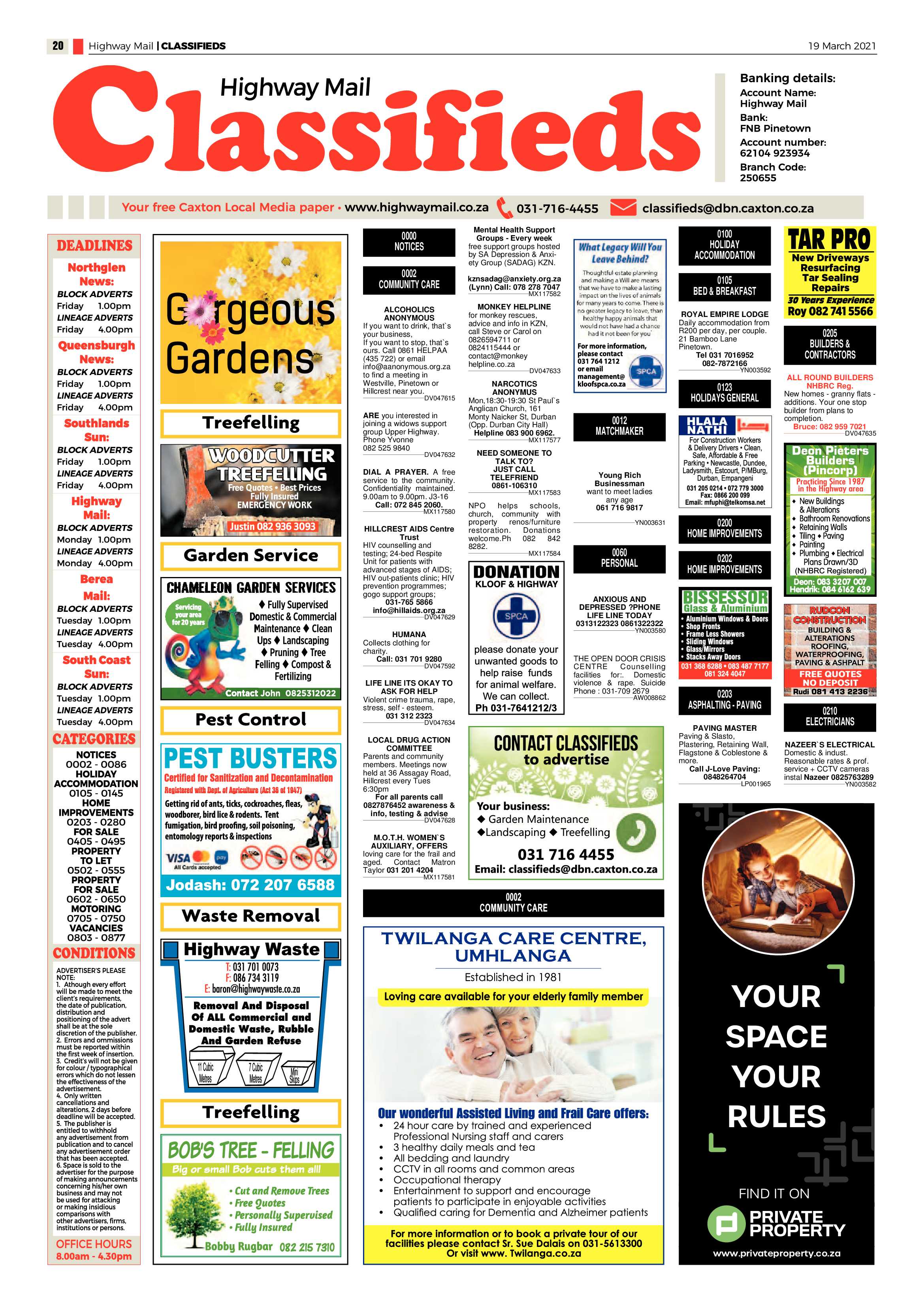 Highway Mail 19 March 2021 page 20