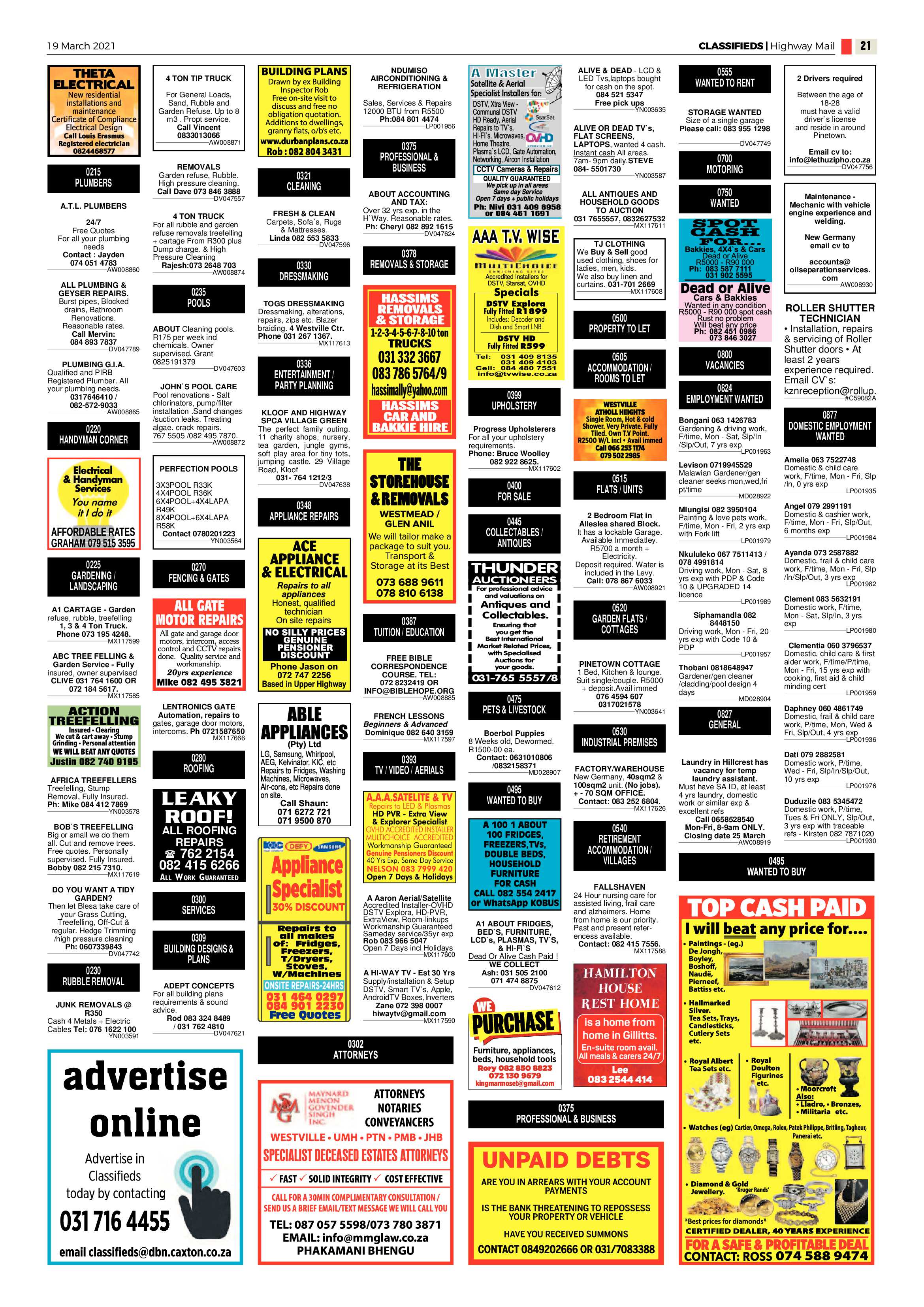 Highway Mail 19 March 2021 page 21