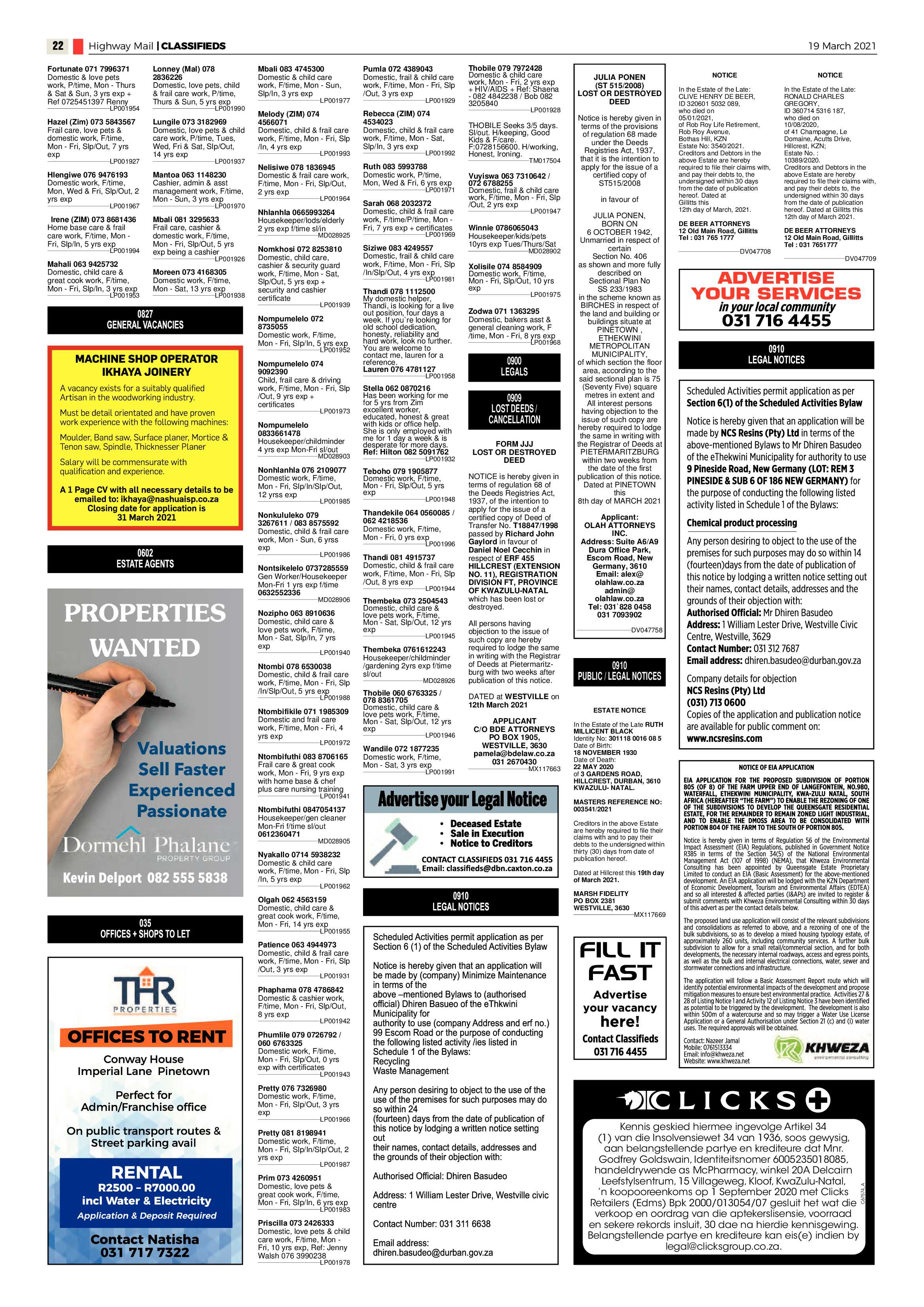 Highway Mail 19 March 2021 page 22