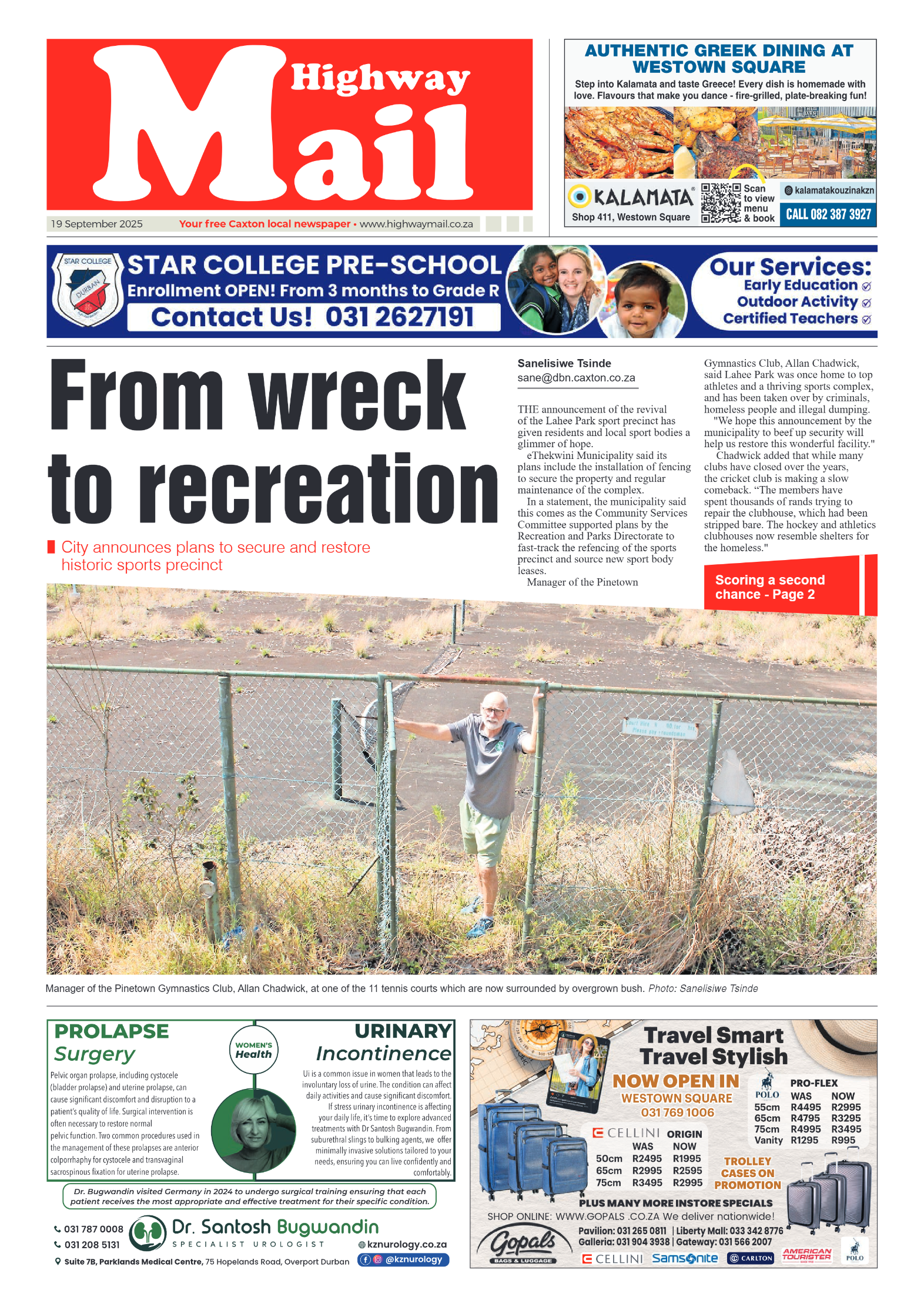 Highway Mail 19 September 2025 page 1