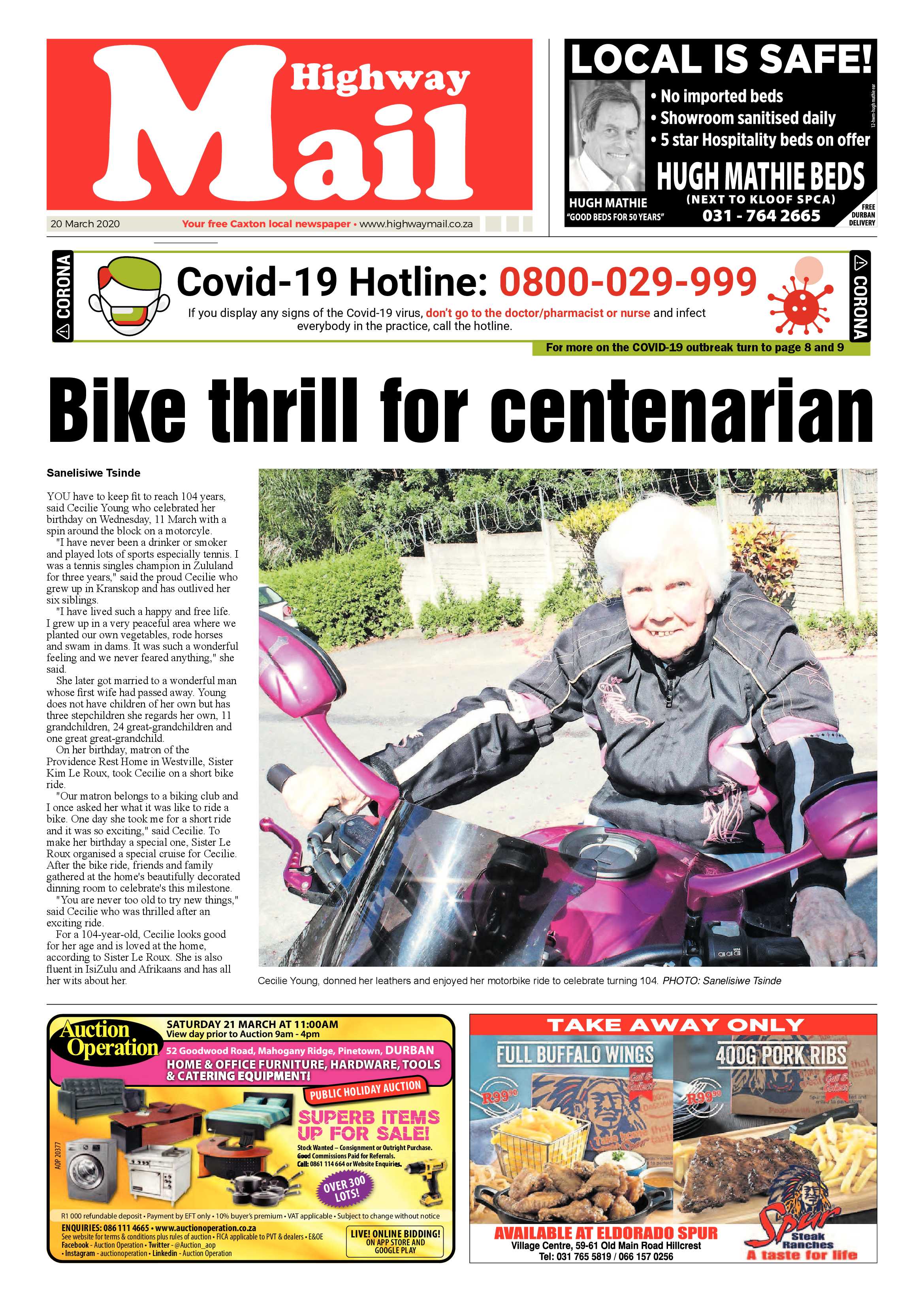 Highway Mail 20 March 2020 page 1