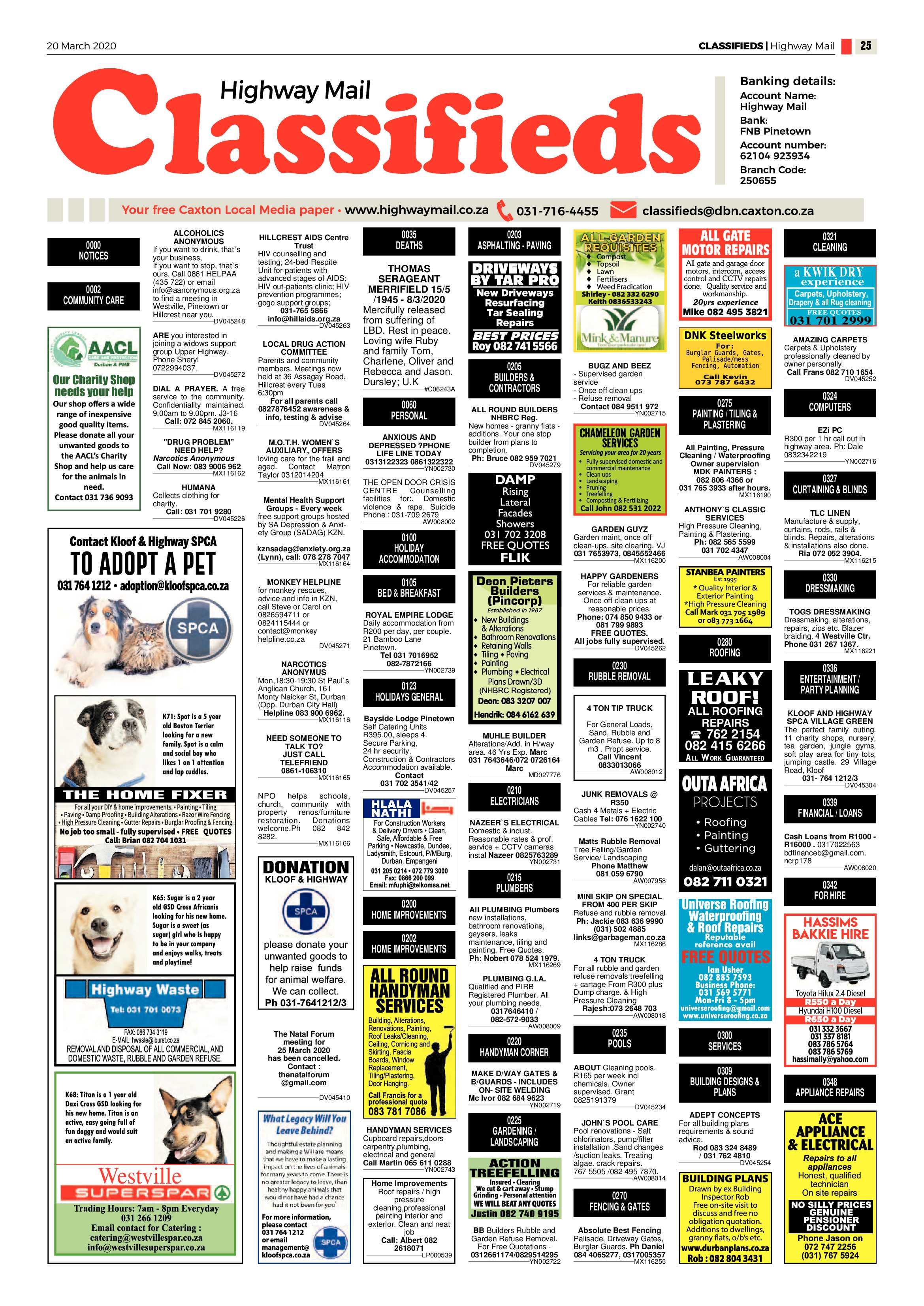 Highway Mail 20 March 2020 page 25