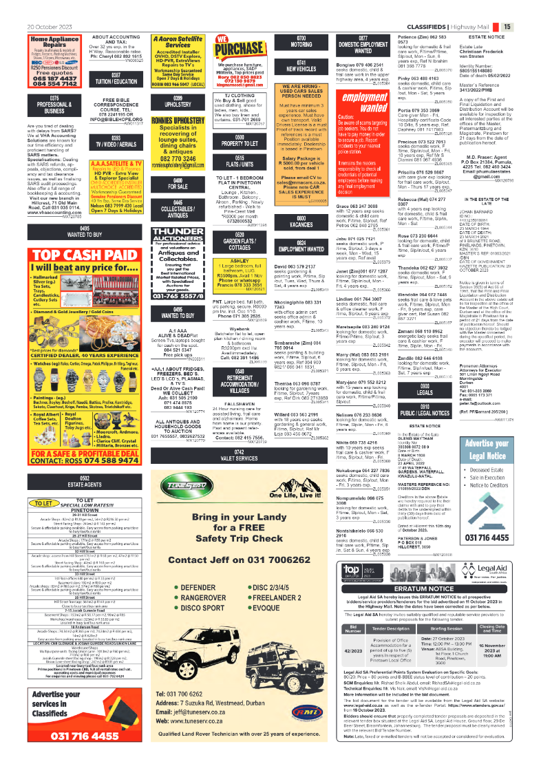Highway Mail 20 October 2023 page 15