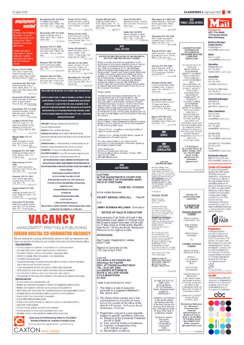 Highway Mail 21 April 2023 page 19