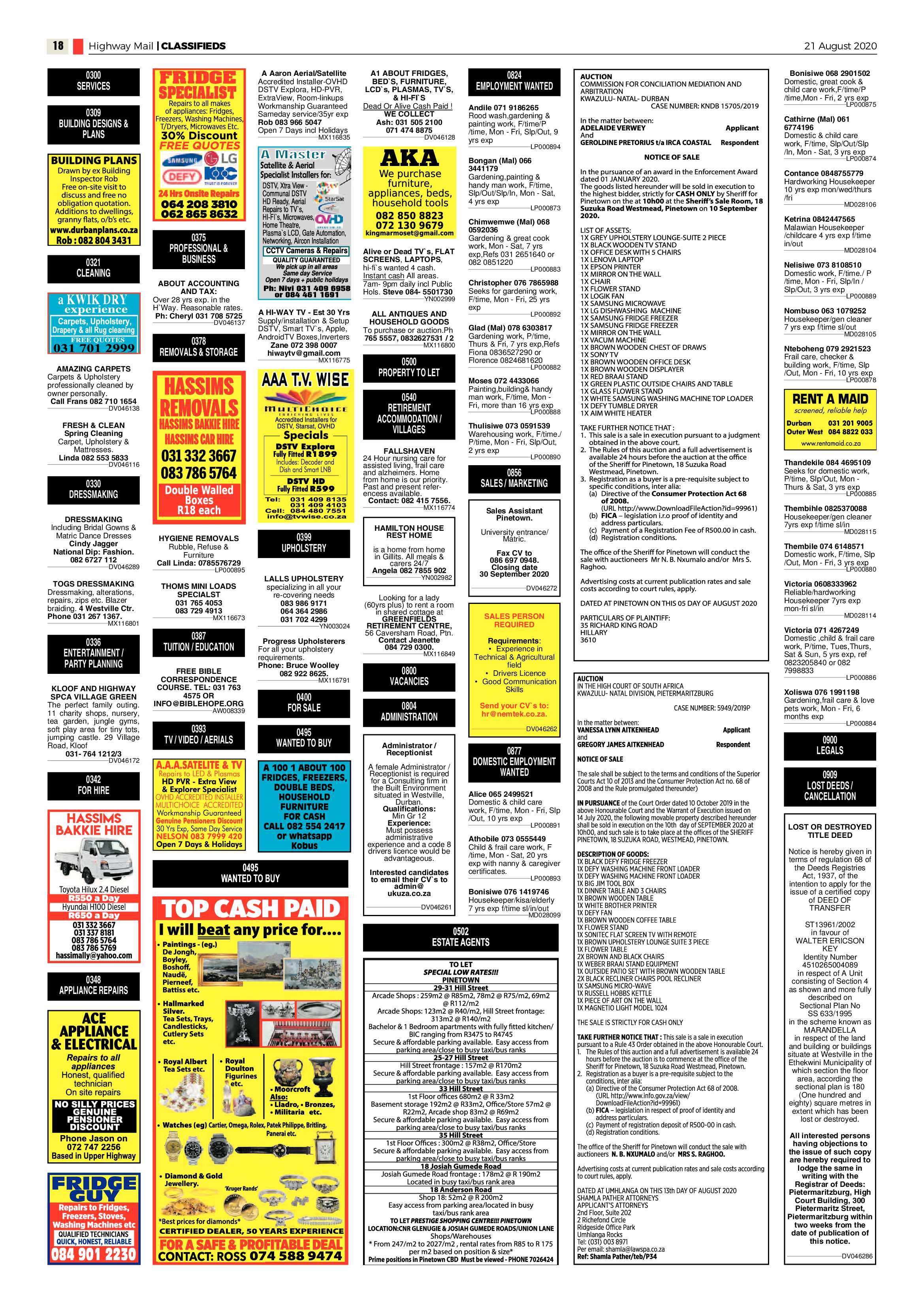 Highway Mail 21 August 2020 page 18