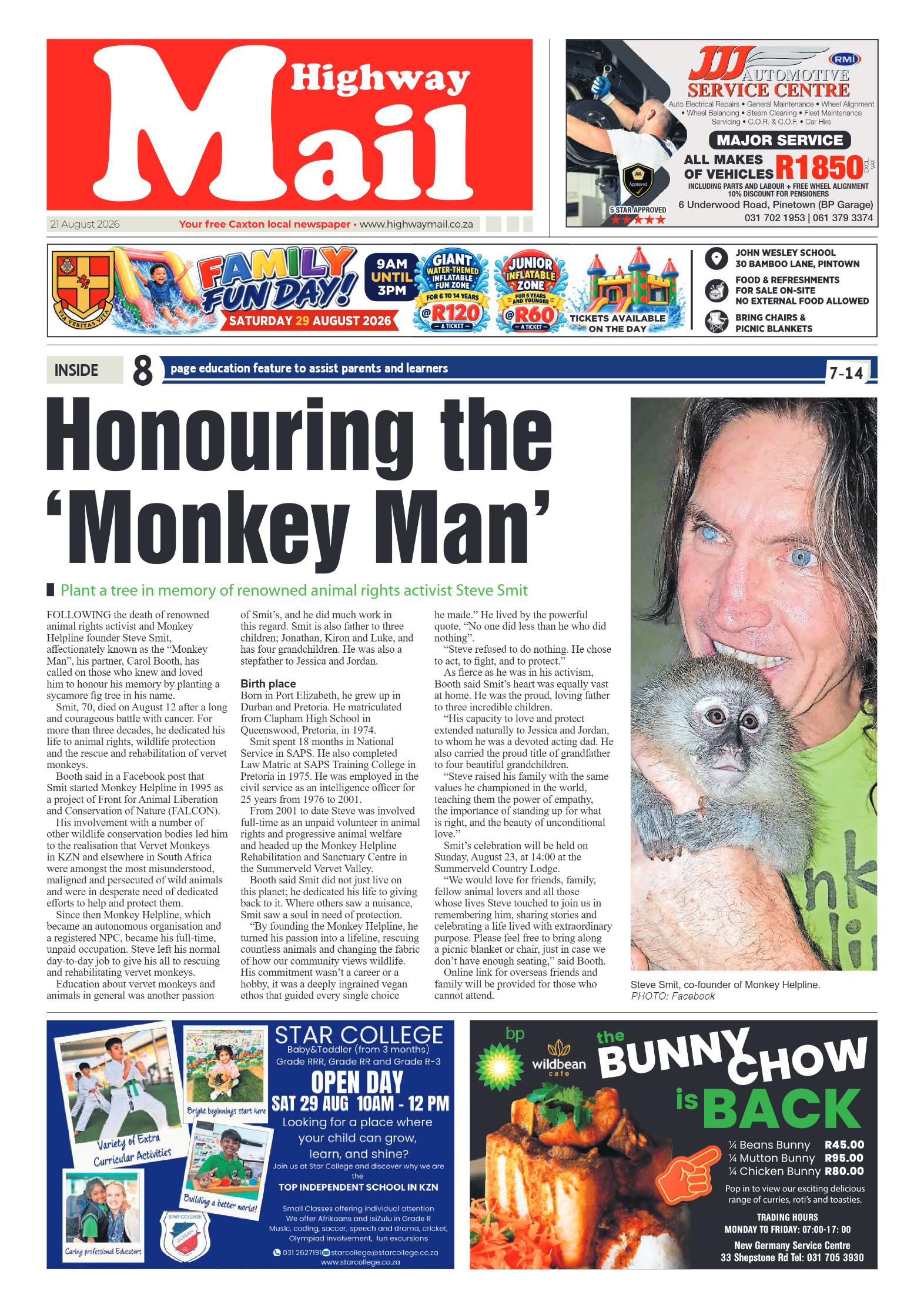 Highway Mail 21 August 2026 page 1