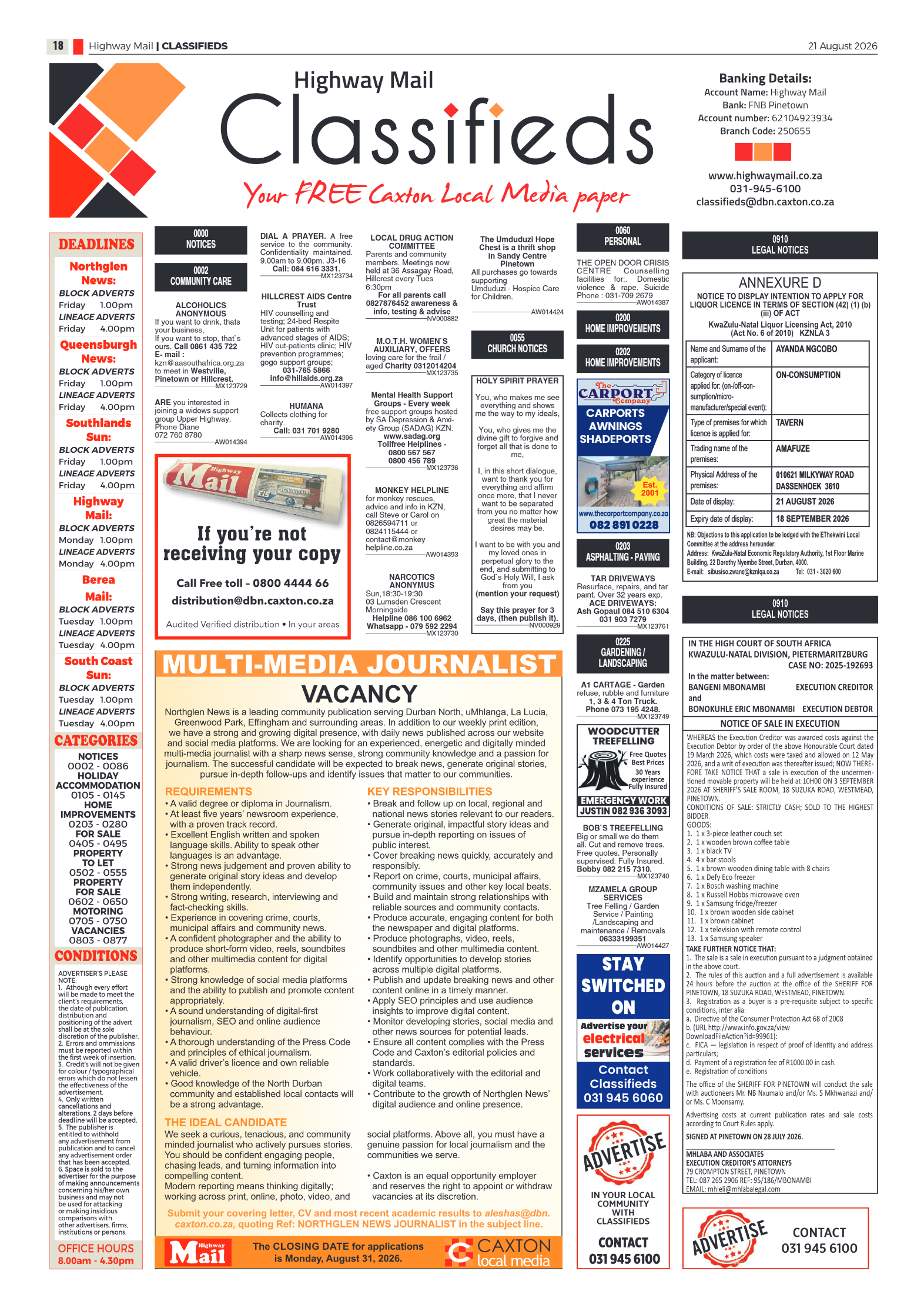 Highway Mail 21 August 2026 page 18