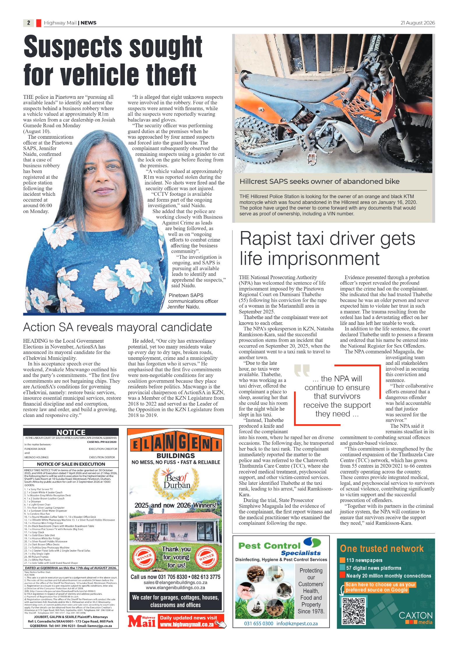 Highway Mail 21 August 2026 page 2