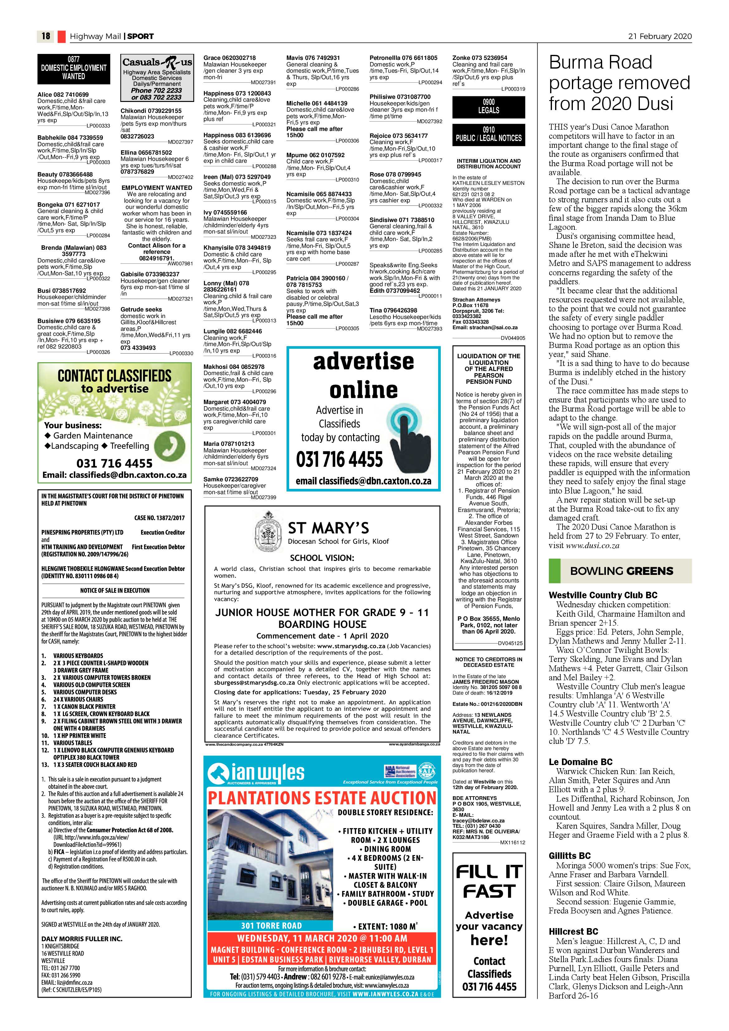 Highway Mail 21 February 2020 page 18