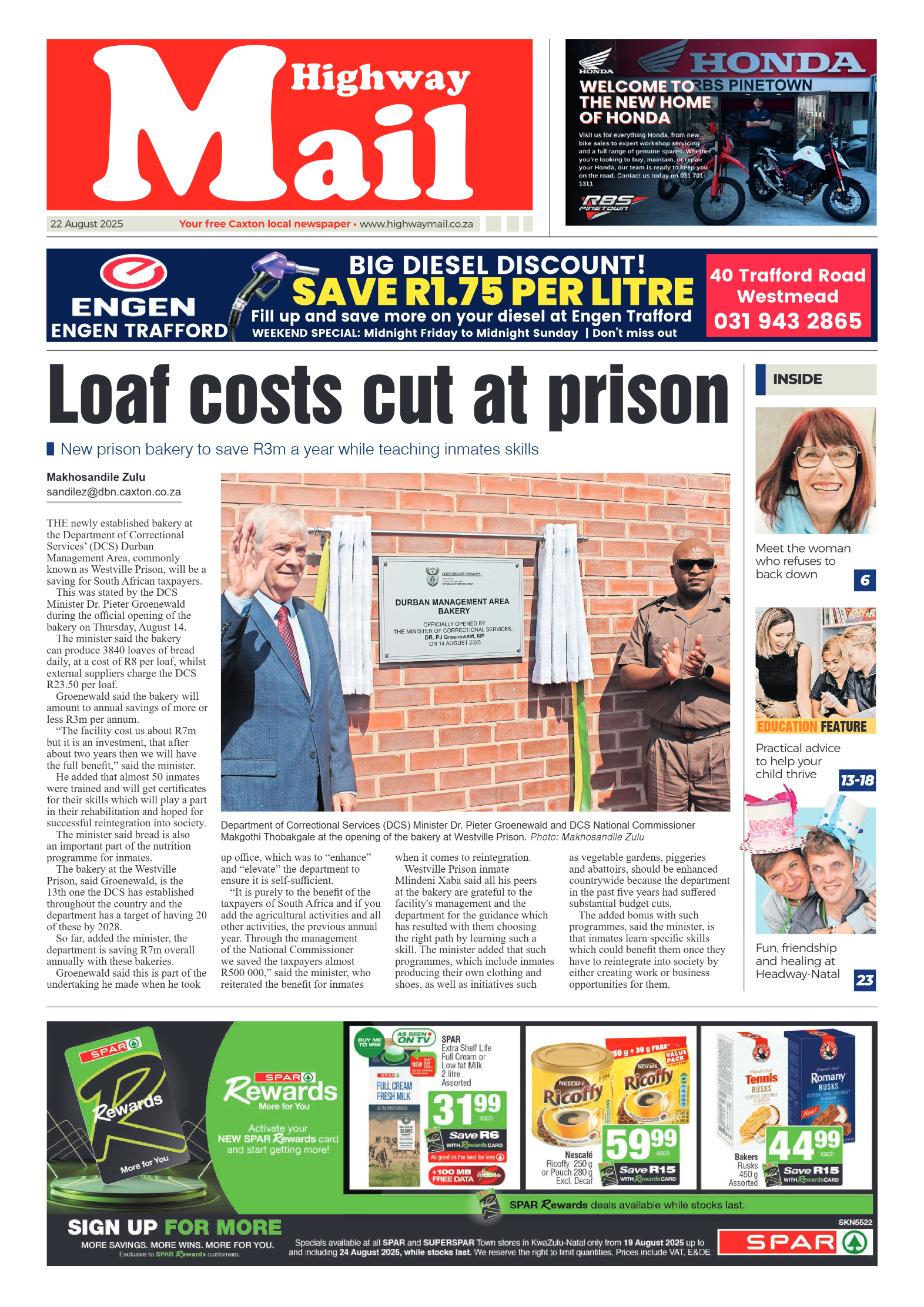 Highway Mail 22 August 2025 page 1