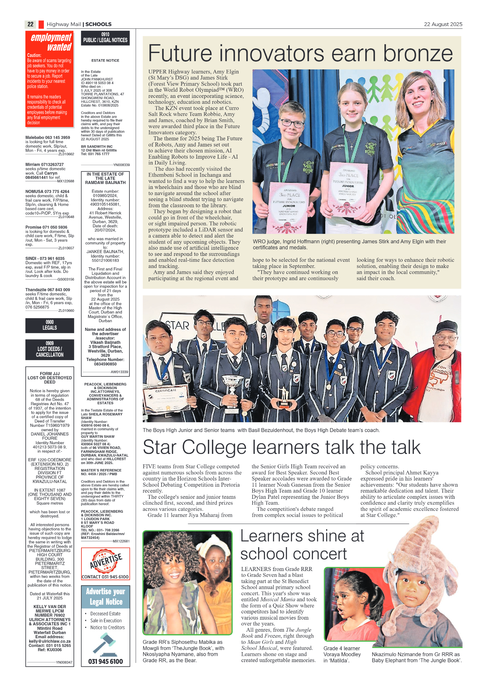 Highway Mail 22 August 2025 page 22