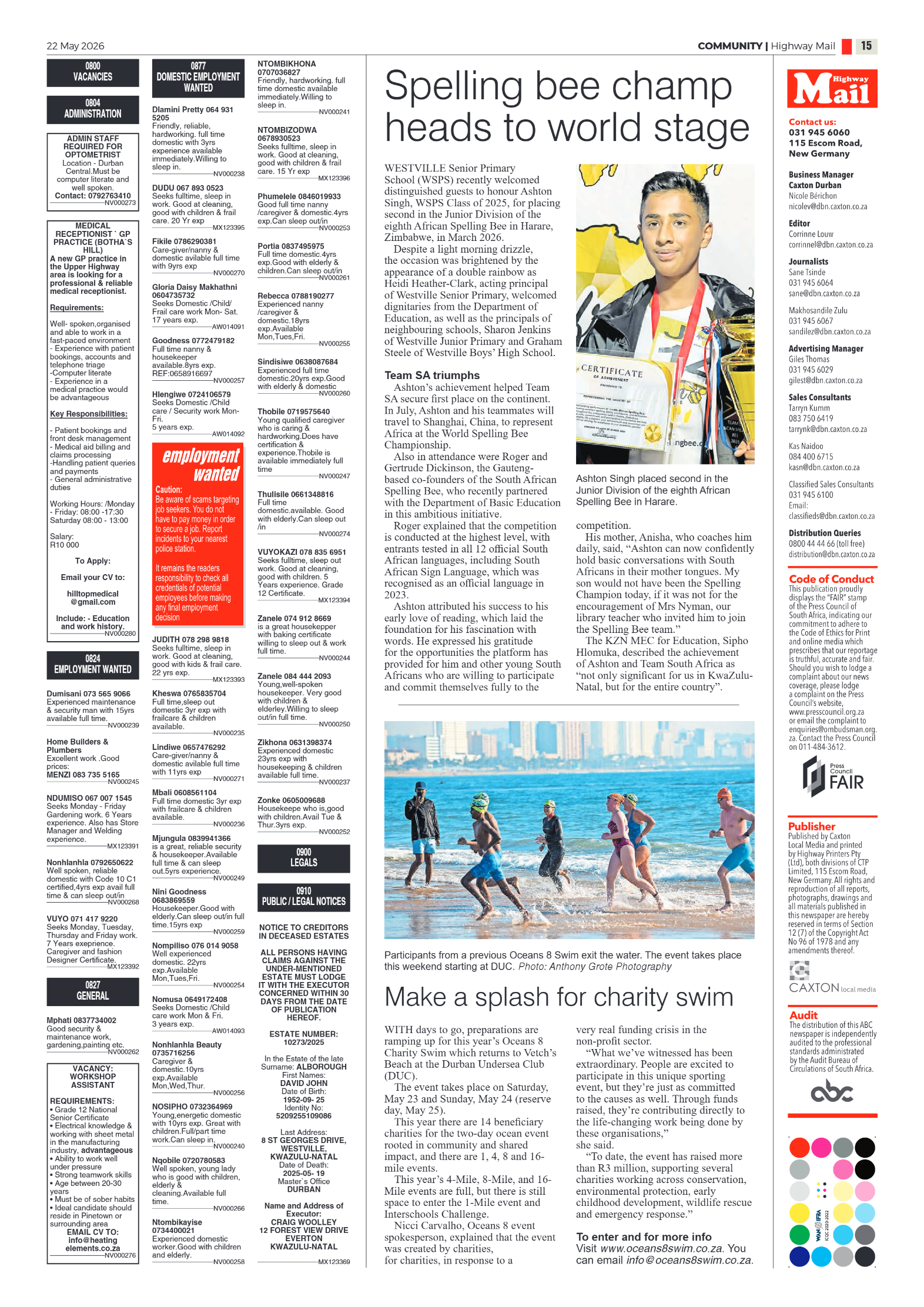 Highway Mail 22 May 2026 page 15
