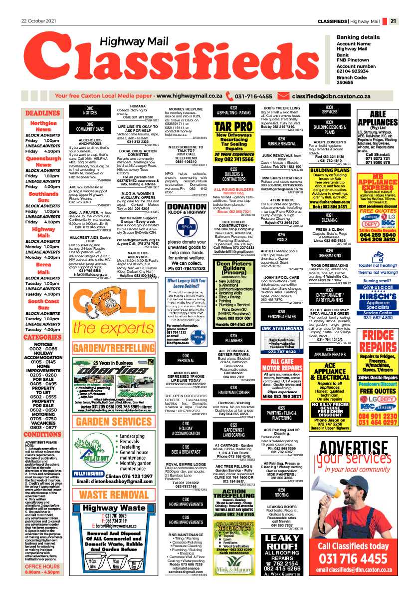 Highway Mail 22 October 2021 page 20